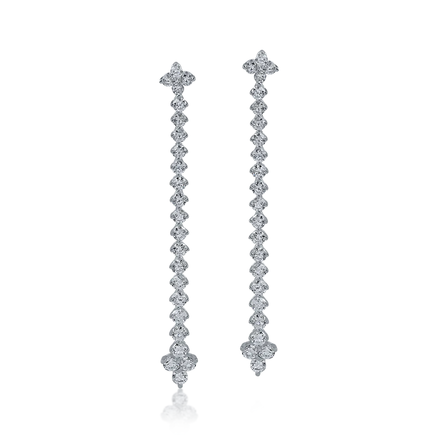 Cercei din aur alb cu diamante de 2.34ct