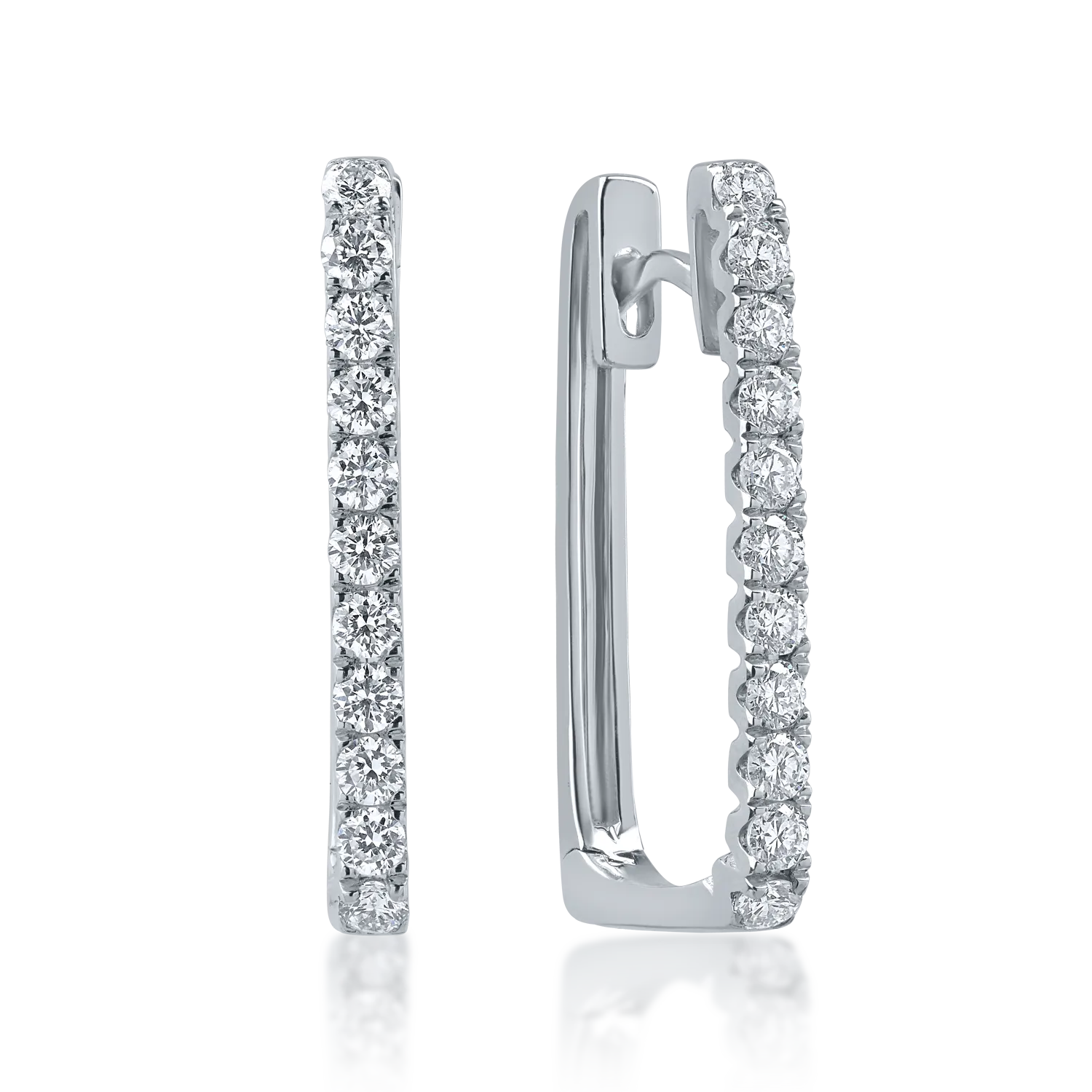Kolczyki z białego złota z diamentami o masie 0.48ct