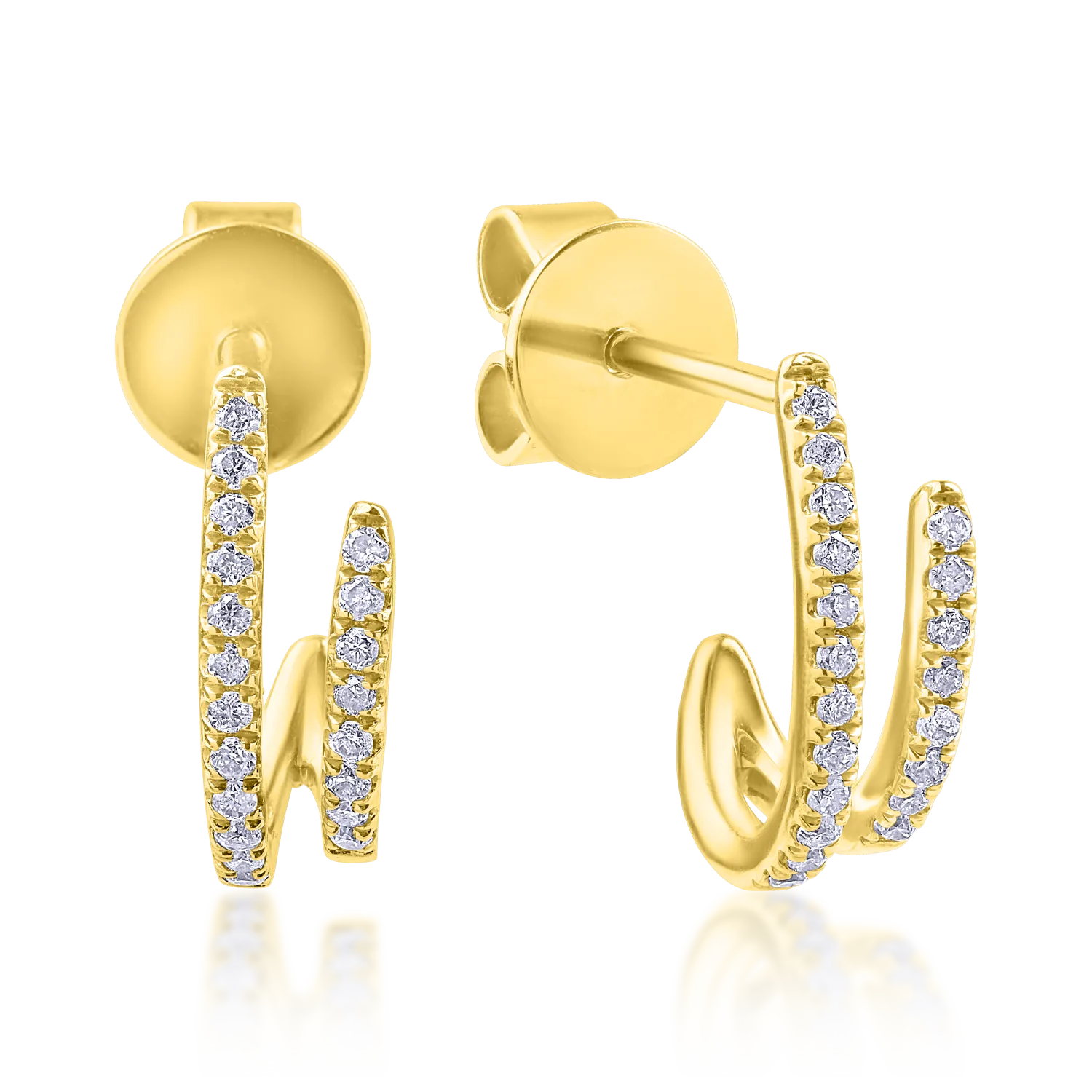 Yellow gold earrings with 0.12ct diamonds