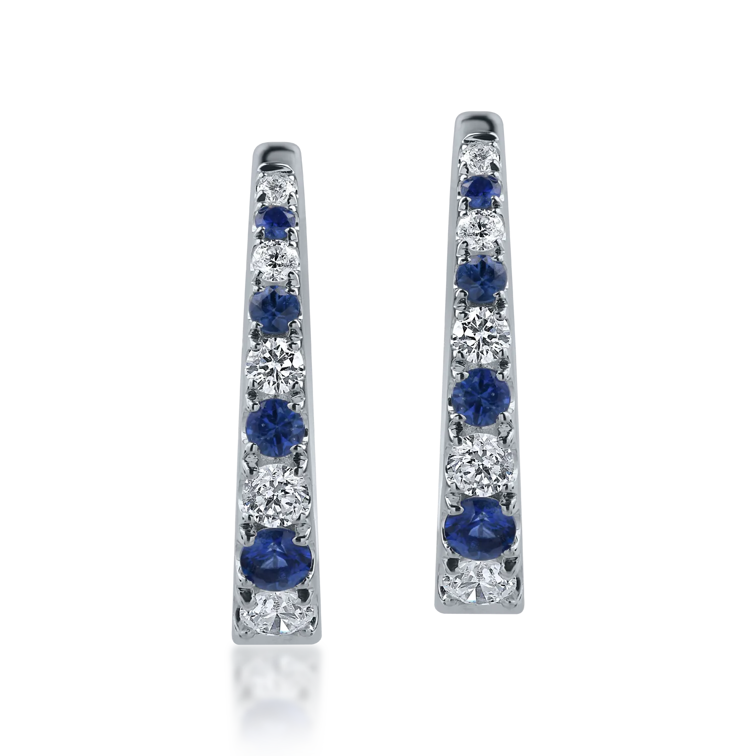 Cercei din aur alb cu safire de 0.39ct si diamante de 0.41ct-164726