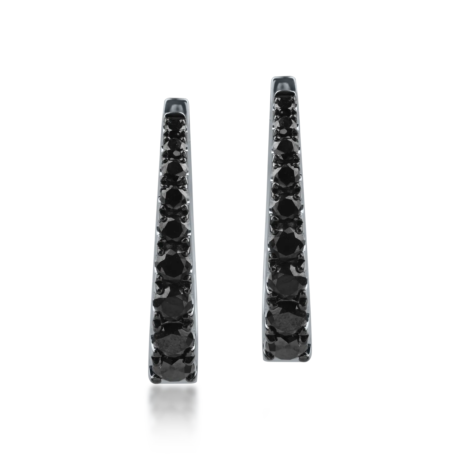 Cercei din aur alb cu diamante negre de 0.82ct - 1 | YEO
