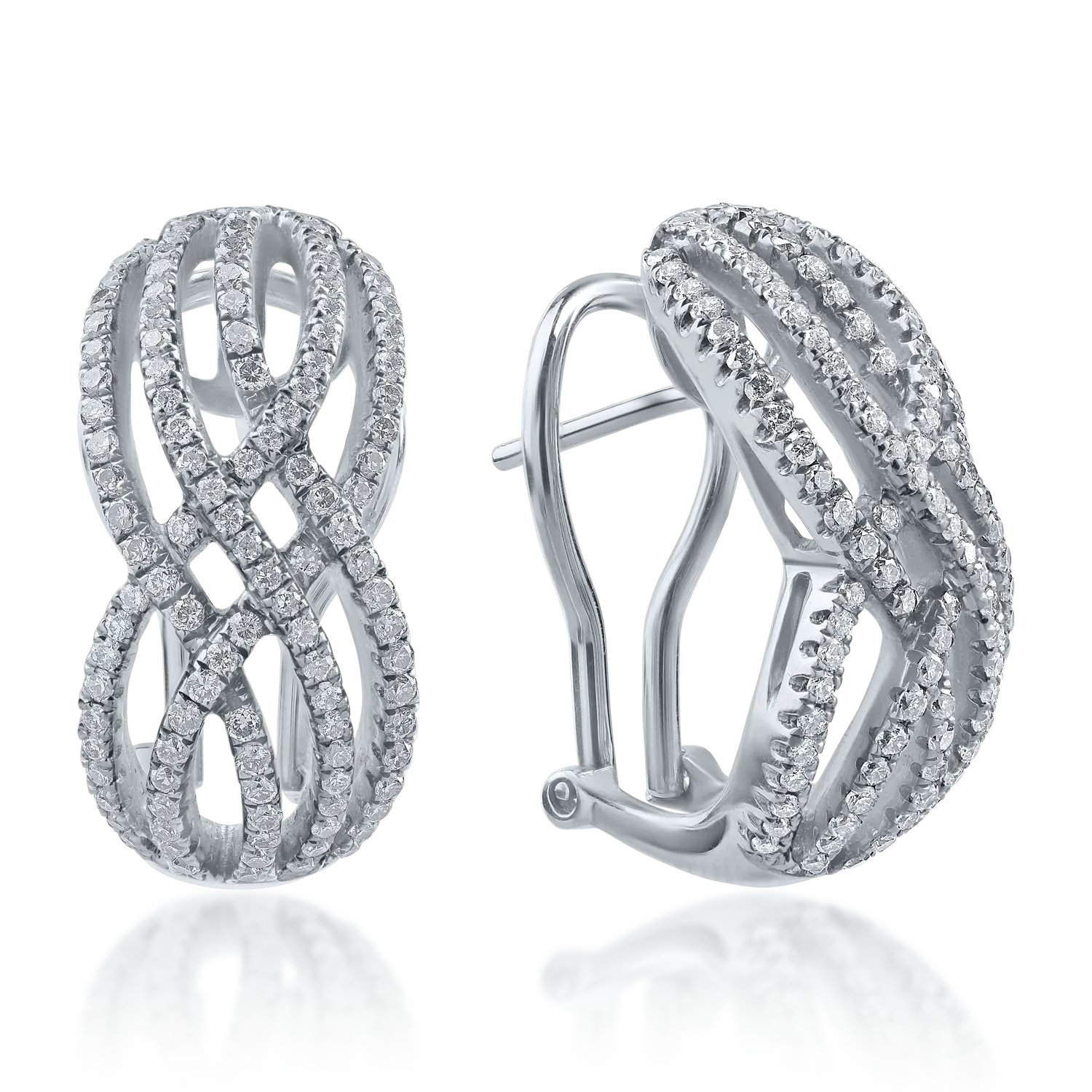 White gold earrings with 1.05ct diamonds