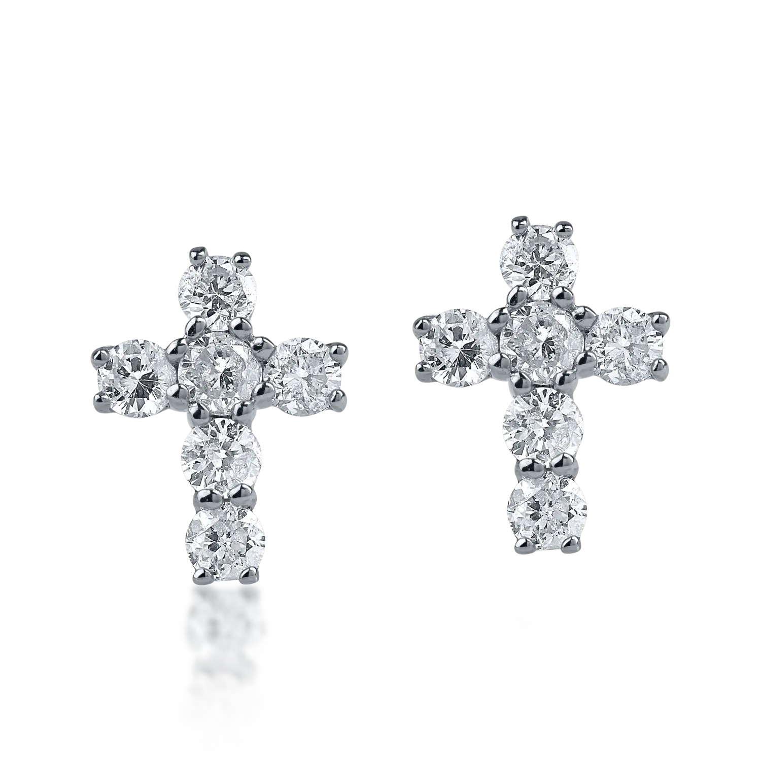 White gold cross earrings with 0.36ct diamonds