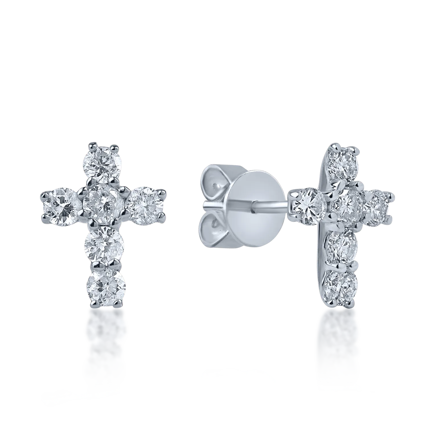 White gold cross earrings with 0.36ct diamonds