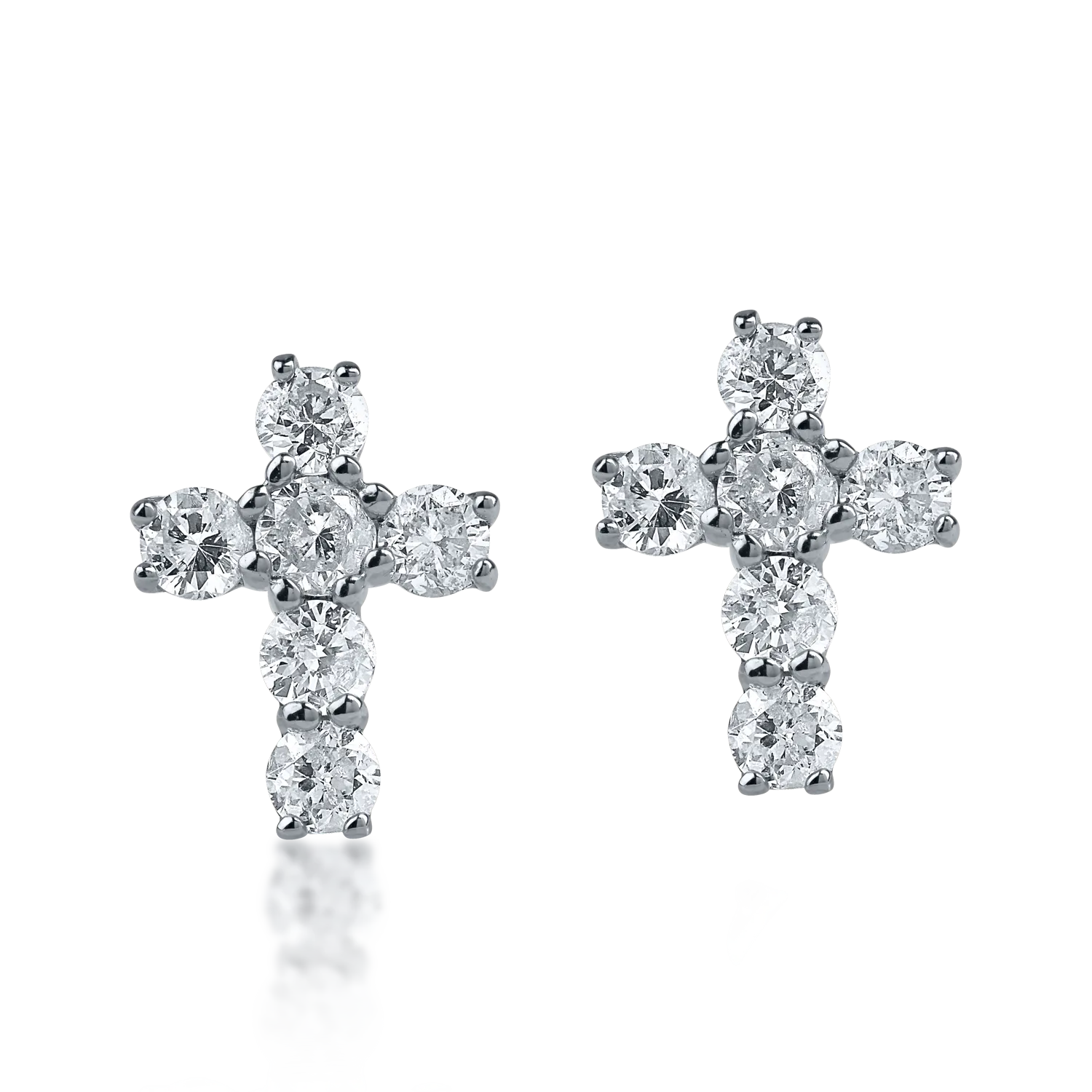 Cercei cruce din aur alb cu diamante de 0.36ct-164749