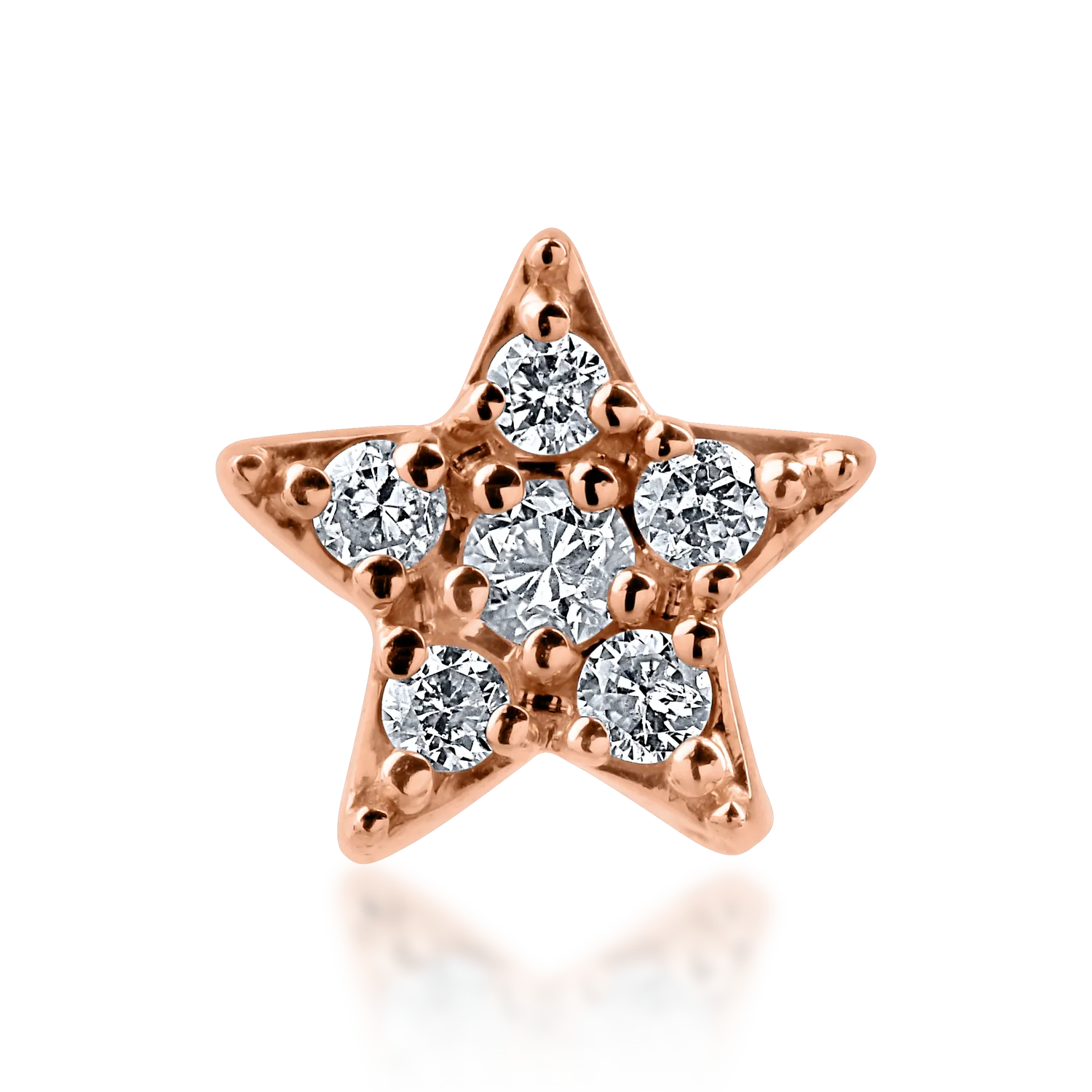 Висулка със звезда от розово злато с 0.05кt диаманти