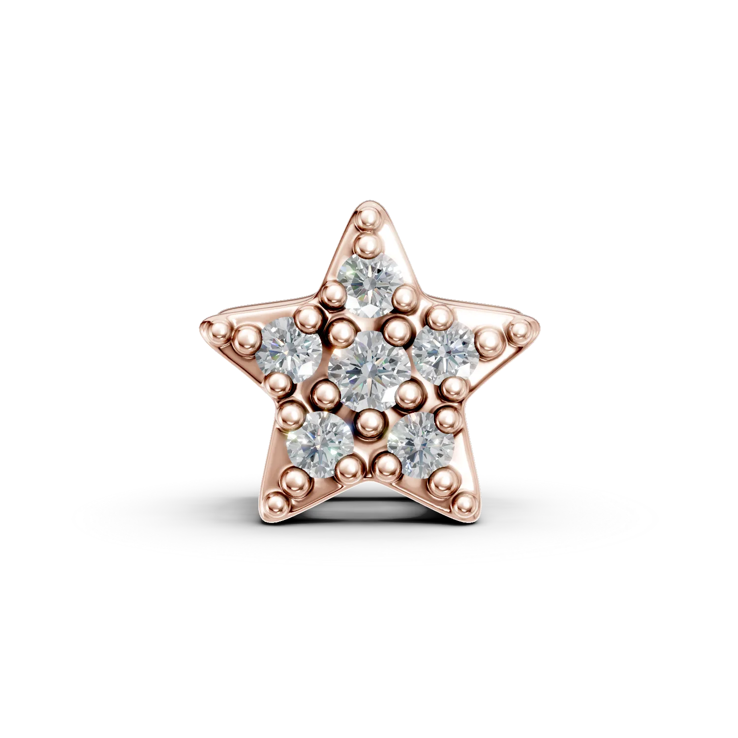 Pandantiv stea din aur roz cu diamante de 0.05ct-164762
