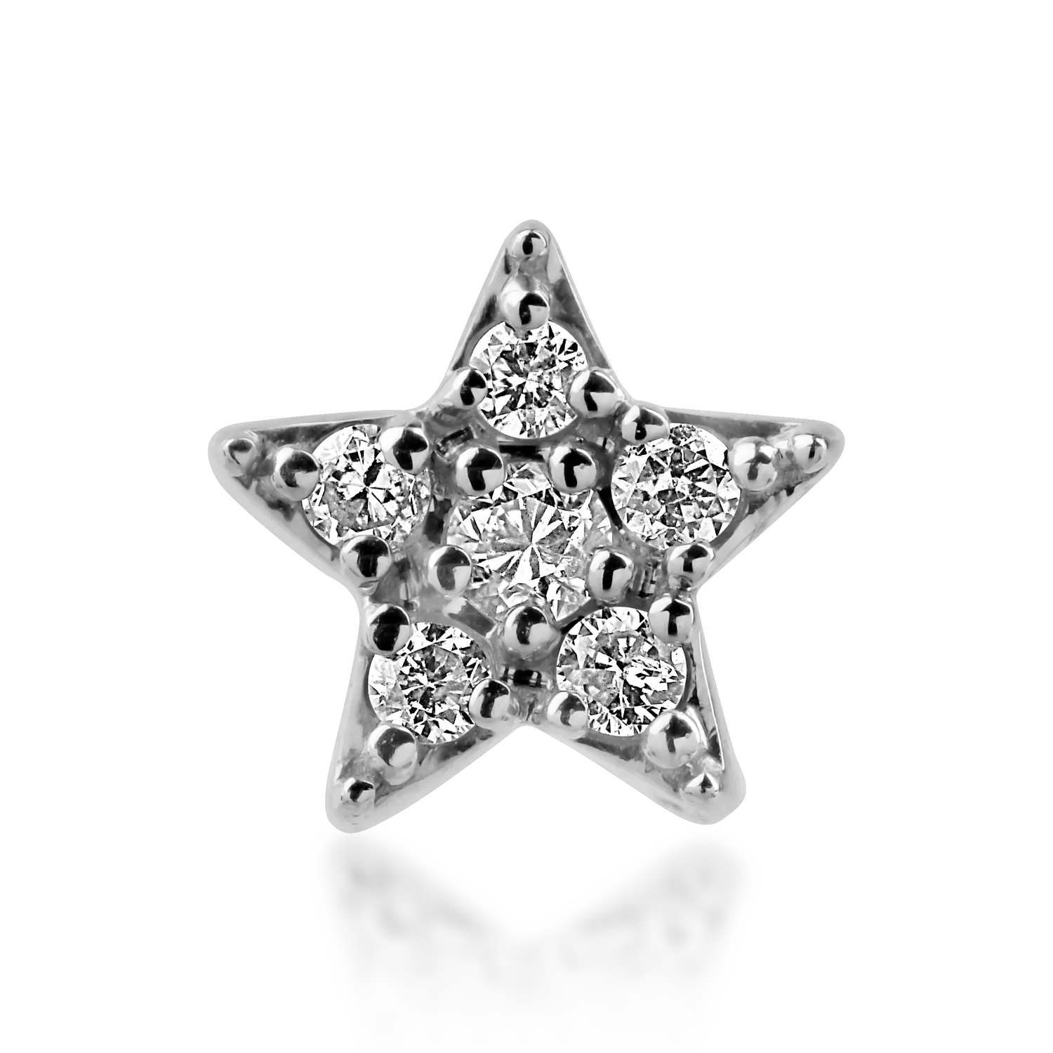Pandantiv stea din aur alb cu diamante de 0.05ct