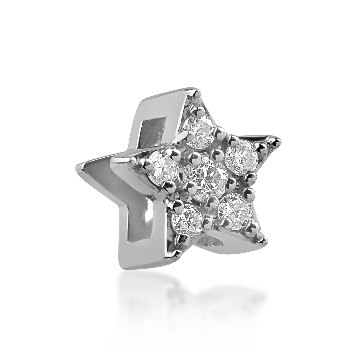 Висулка звезда от бяло злато с 0.05кt диаманти