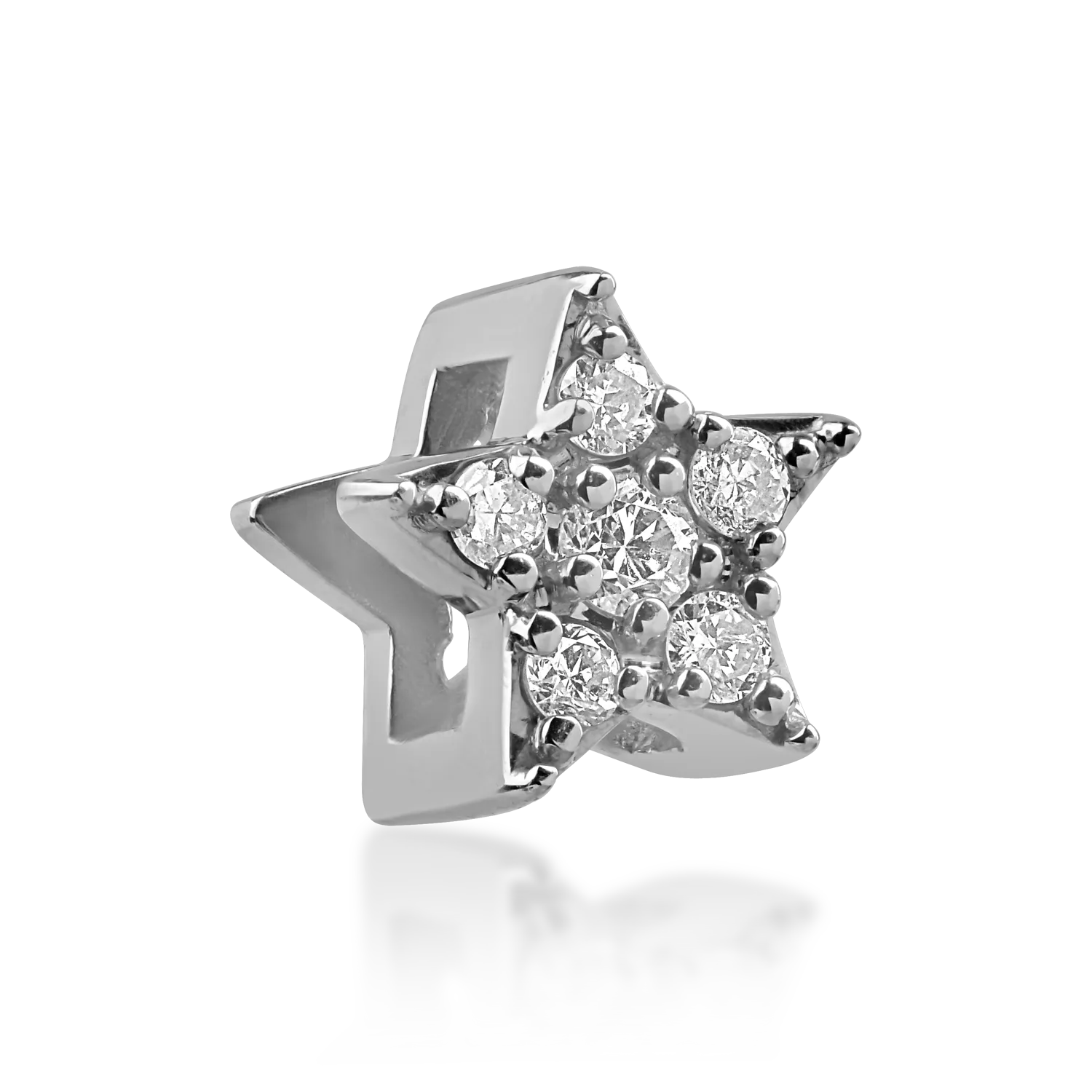 White gold star pendant with 0.05ct diamonds