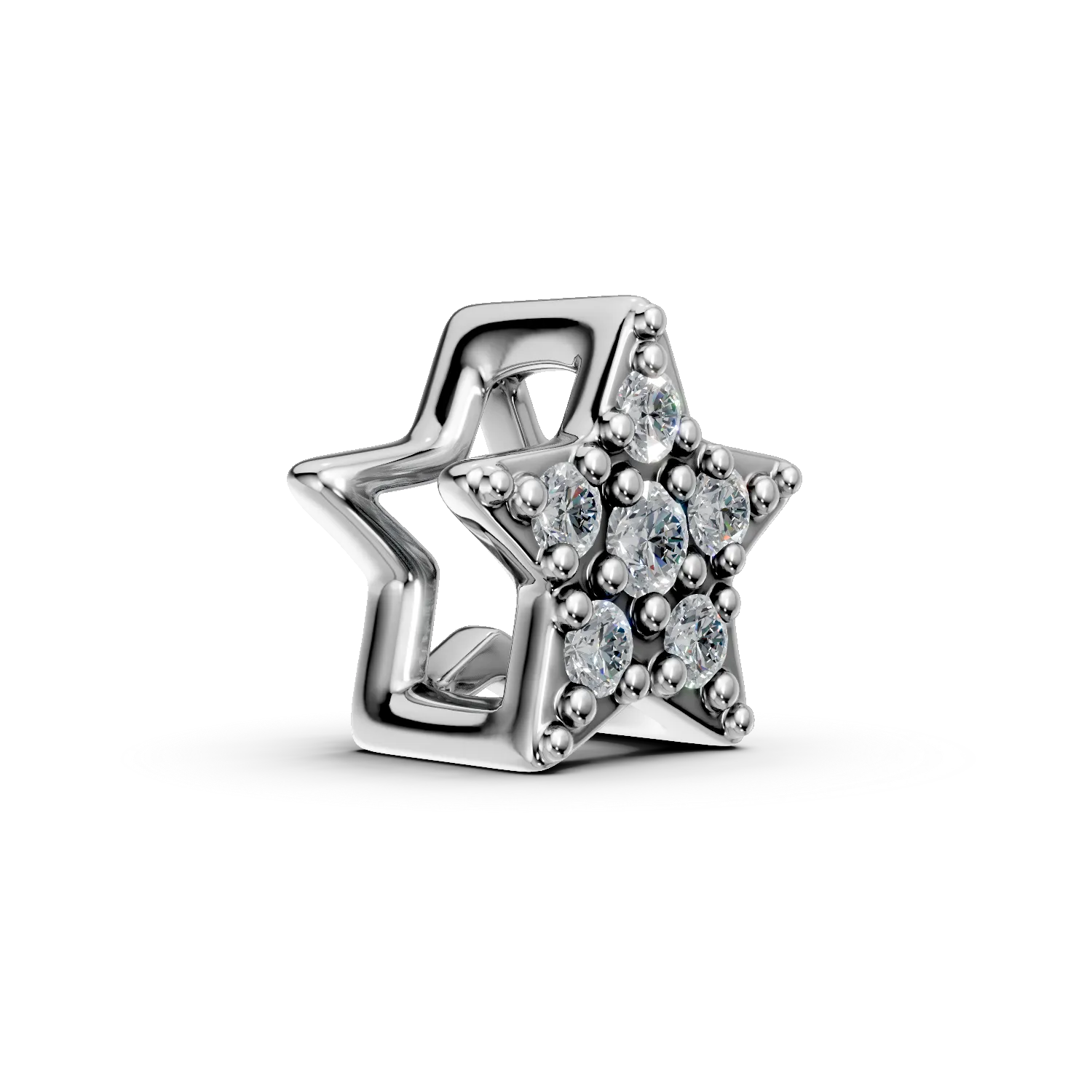 Fehérarany csillagos medál 0.05ct gyémántokkal