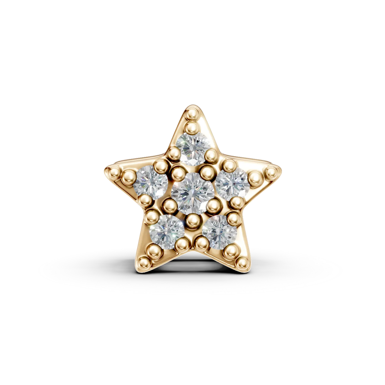 Zawieszka gwiazda z żółtego złota z diamentami 0.05ct