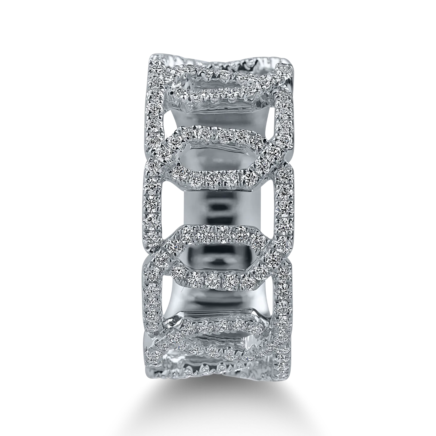 Pierścionek z białego złota z diamentami o masie 0.7ct