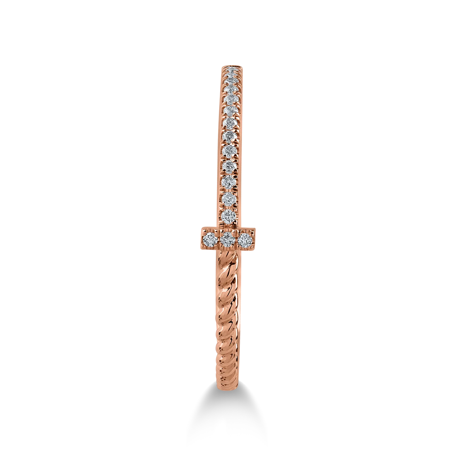 Half eternity ring in rose gold with 0.05ct diamonds