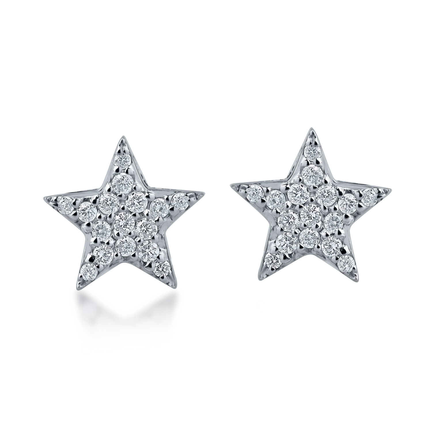 White gold star earrings with 0.15ct diamonds
