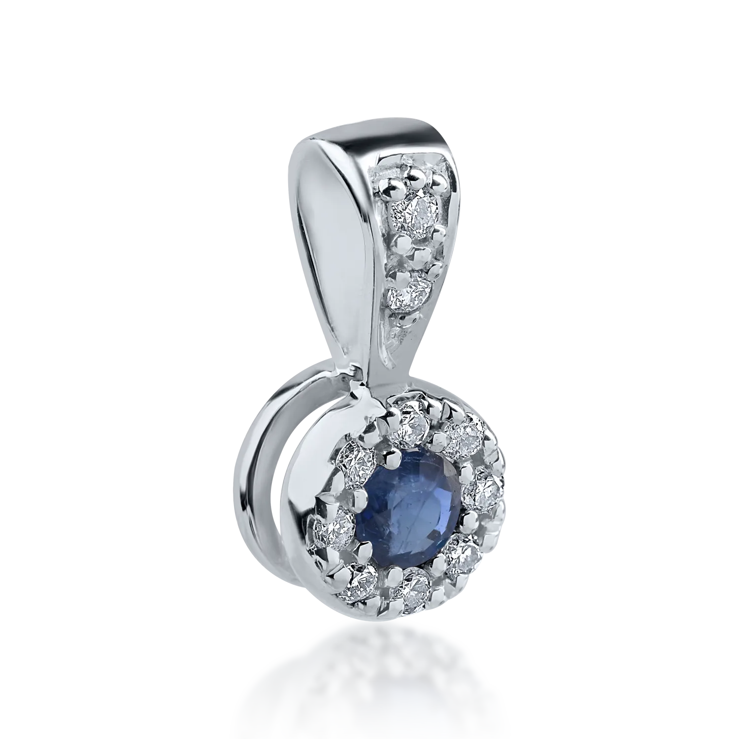 White gold pendant with 0.09ct sapphire and 0.06ct diamonds