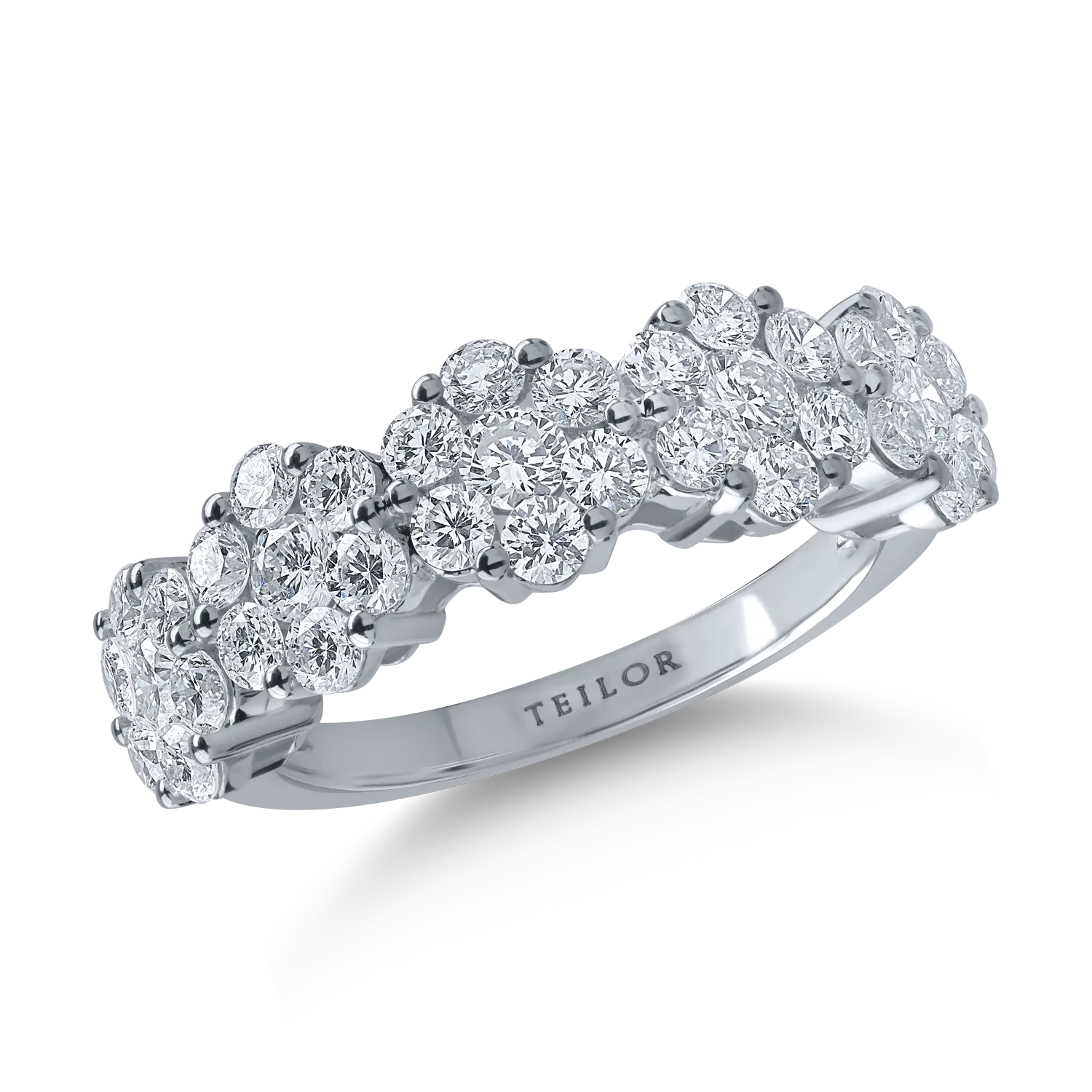 Fehérarany gyűrű 1.65ct gyémántokkal