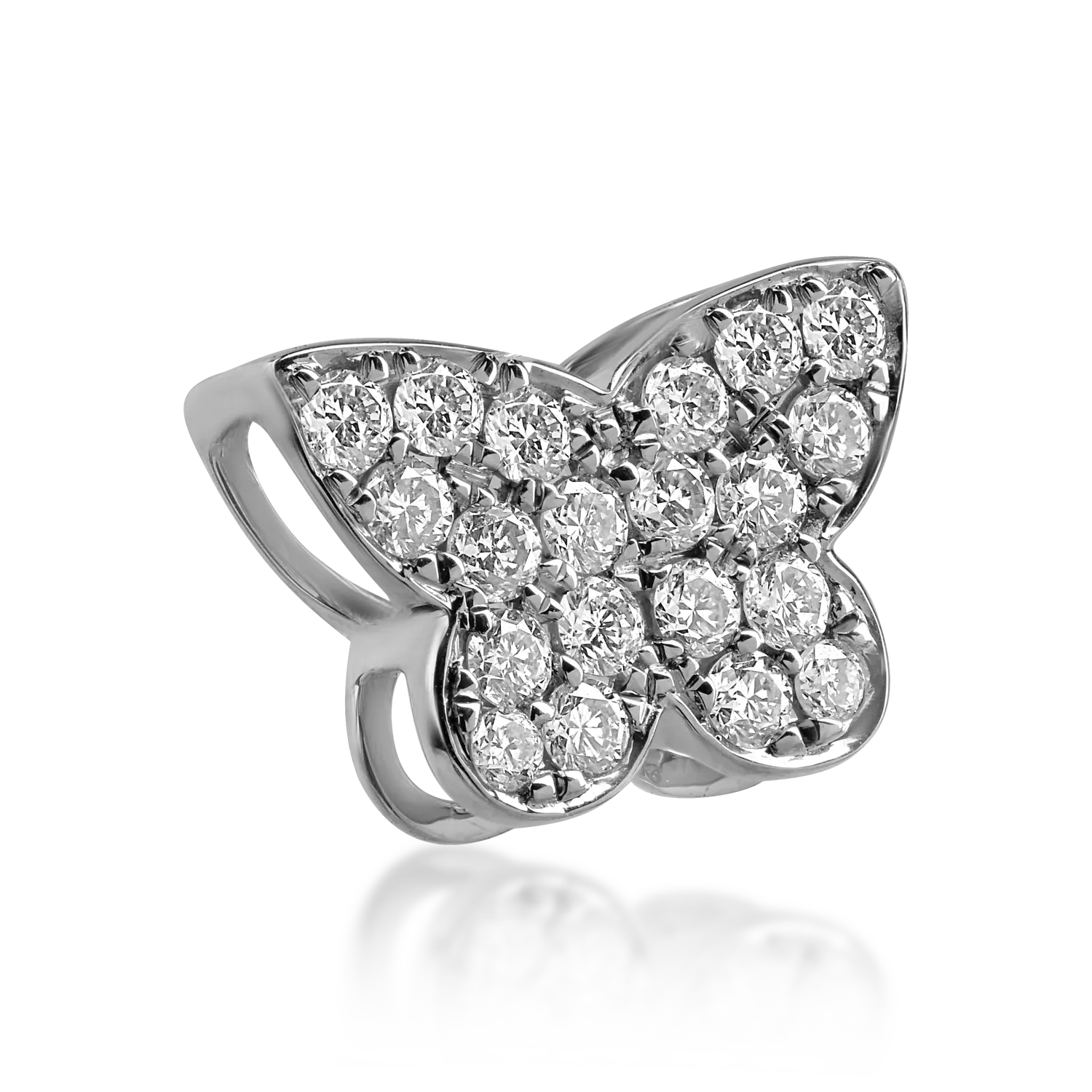 White gold butterfly pendant with 0.21ct diamonds