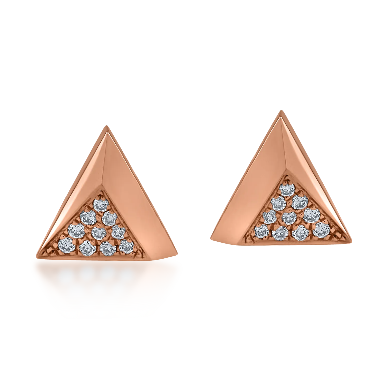 Rose gold geometric earrings with 0.058ct diamonds