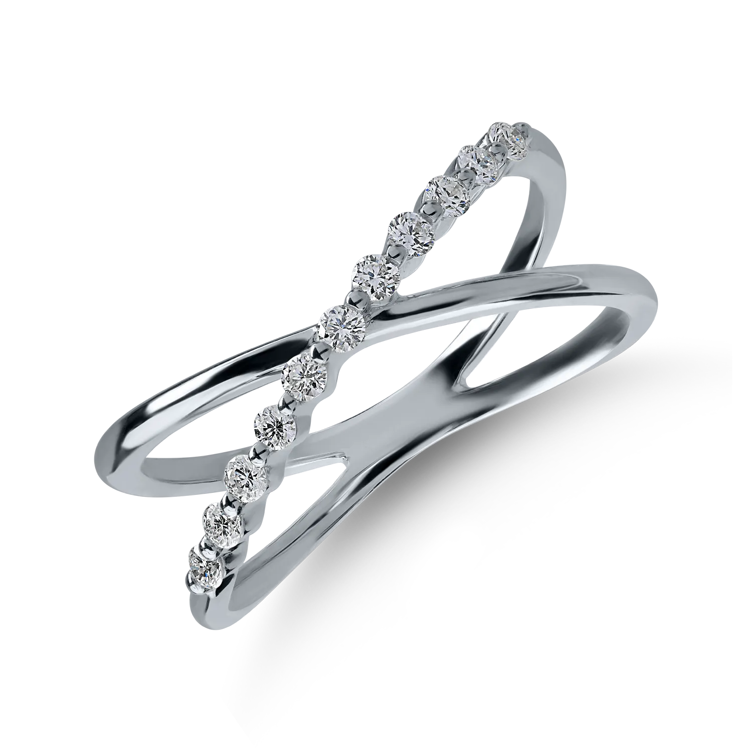 Half eternity ring in white gold with 0.185ct diamonds