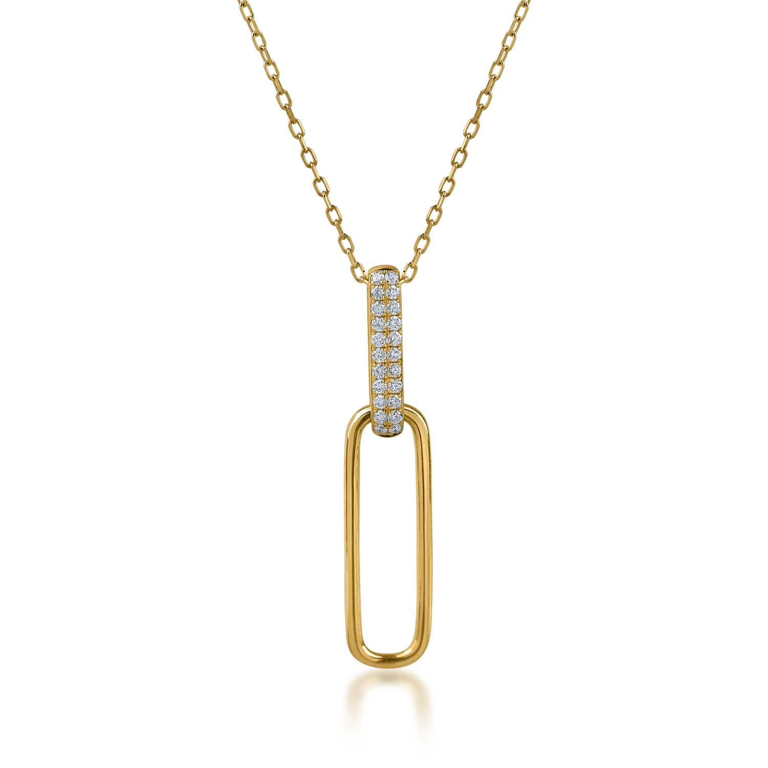 Teilor Lant cu pandantiv din aur galben cu diamante de 0.17ct