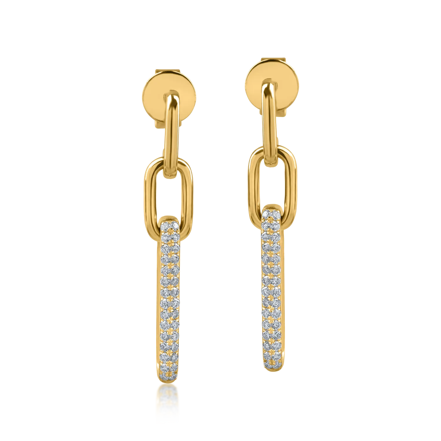 Yellow gold earrings with 0.3ct diamonds