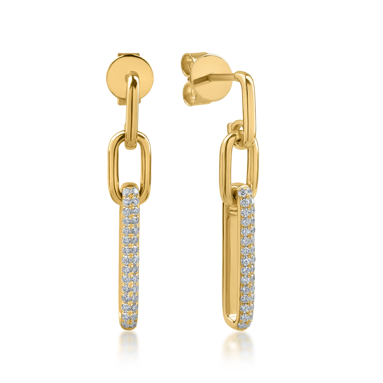 Yellow gold earrings with 0.3ct diamonds