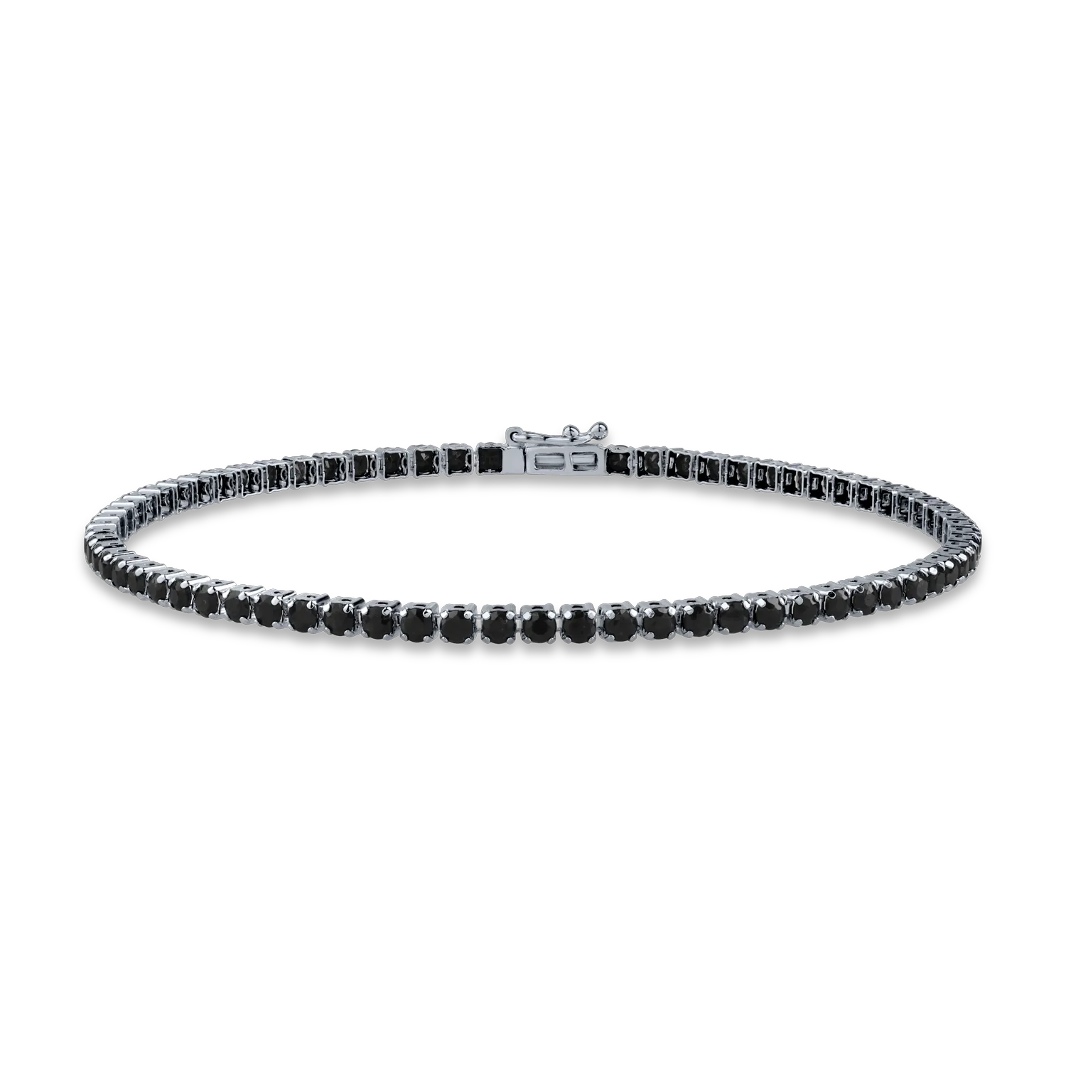White gold tennis bracelet with 3.35ct black diamonds