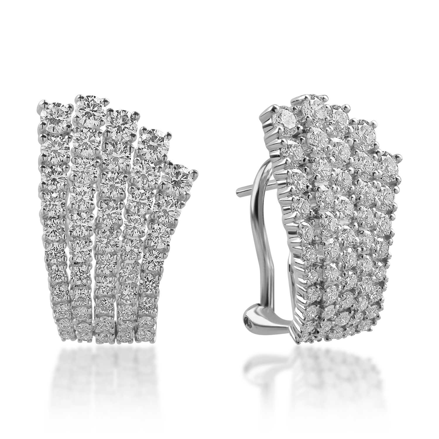 Kolczyki z białego złota z 2.7ct diamentami