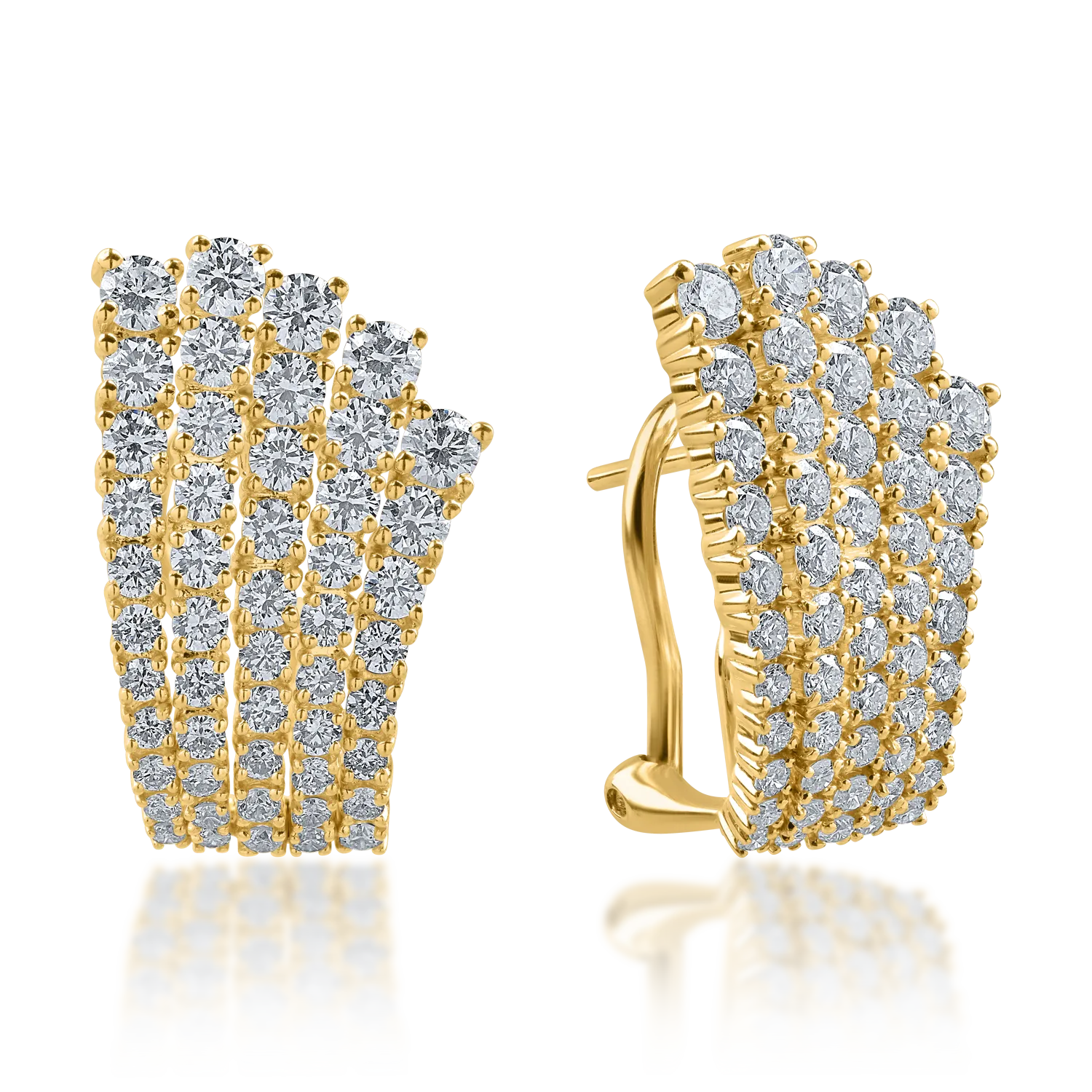 Sárga arany fülbevaló 2.7ct gyémántokkal