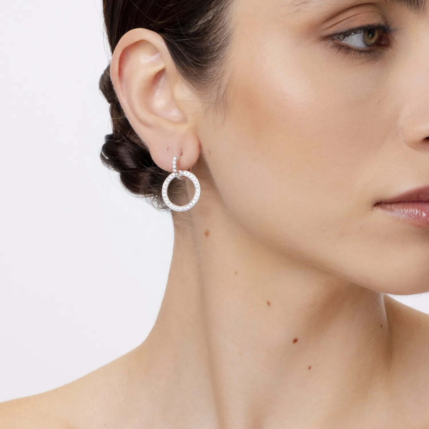 Fehér arany fülbevaló 1.17ct gyémántokkal