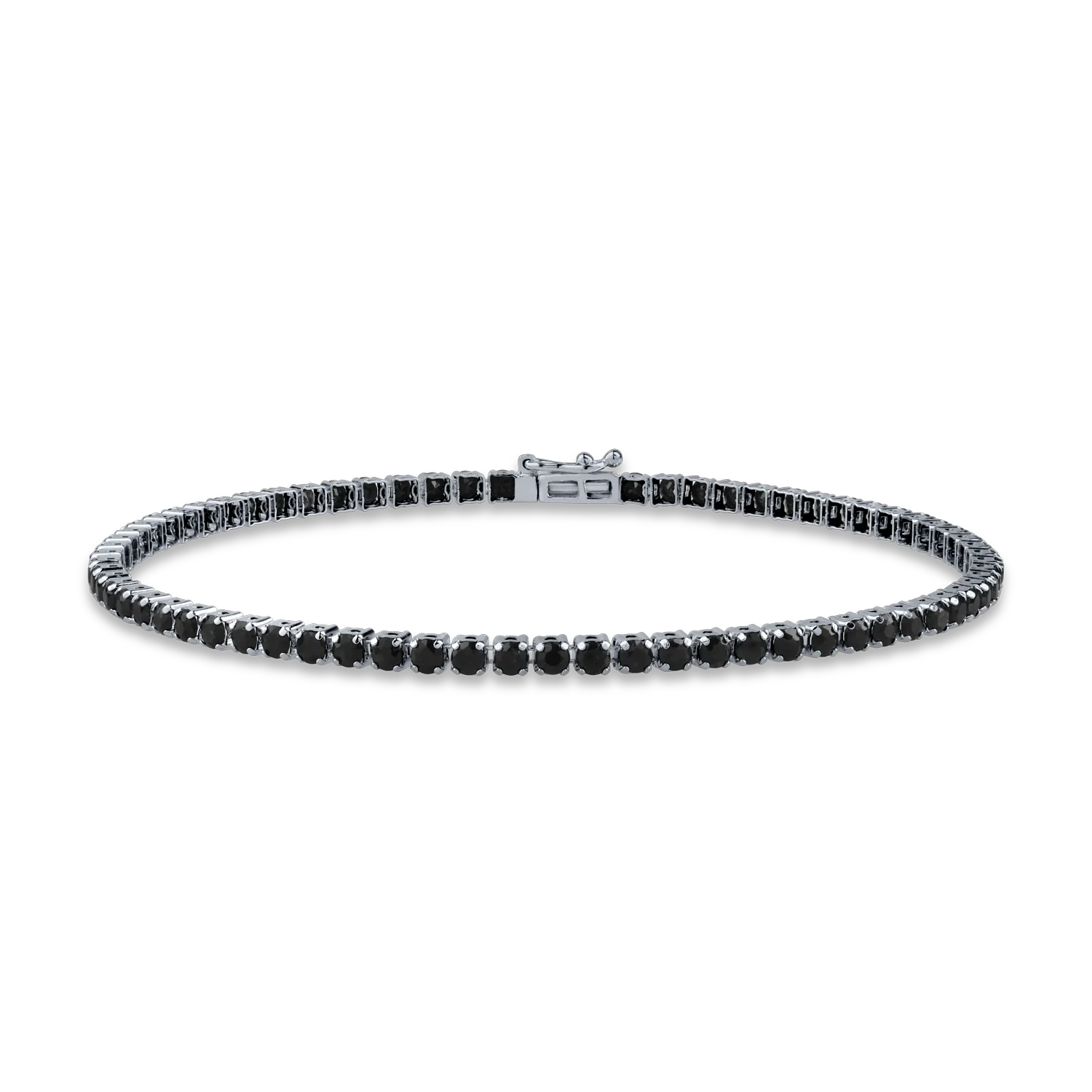 White gold tennis bracelet with 2.9ct heated sapphires