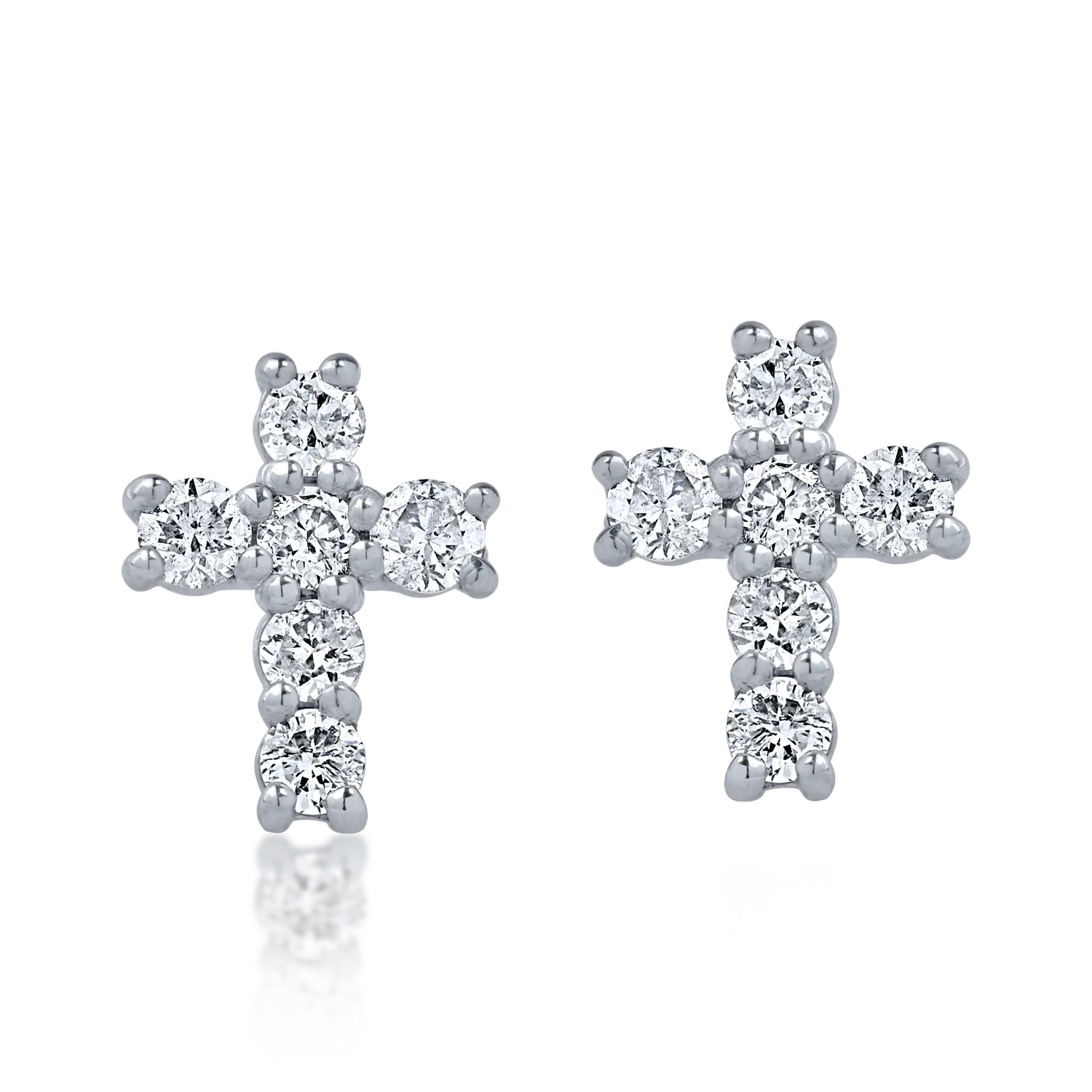 White gold cross earrings with 0.22ct diamonds