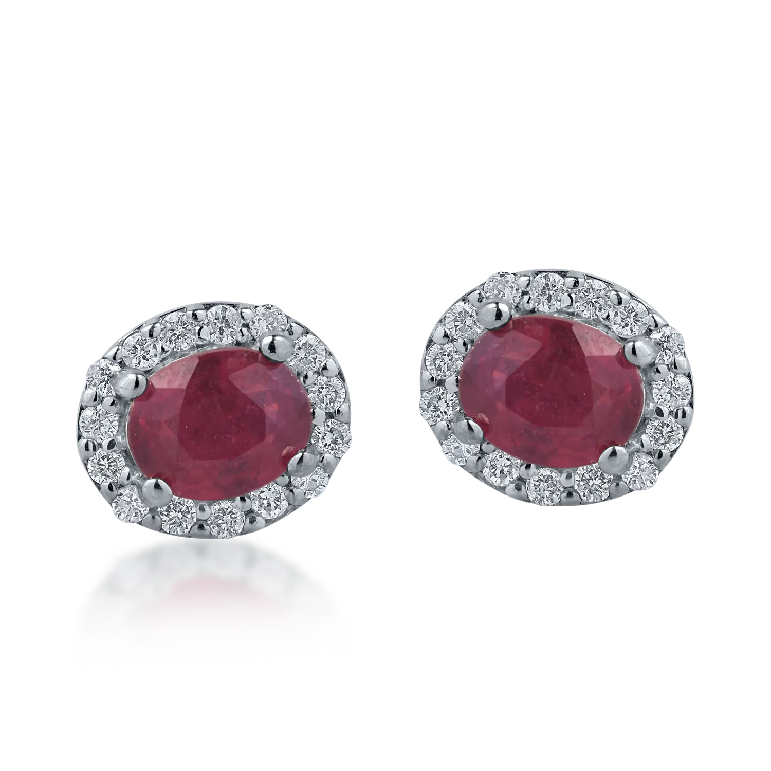 Cercei din aur alb cu rubine de 0.93ct si diamante de 0.15ct-164897