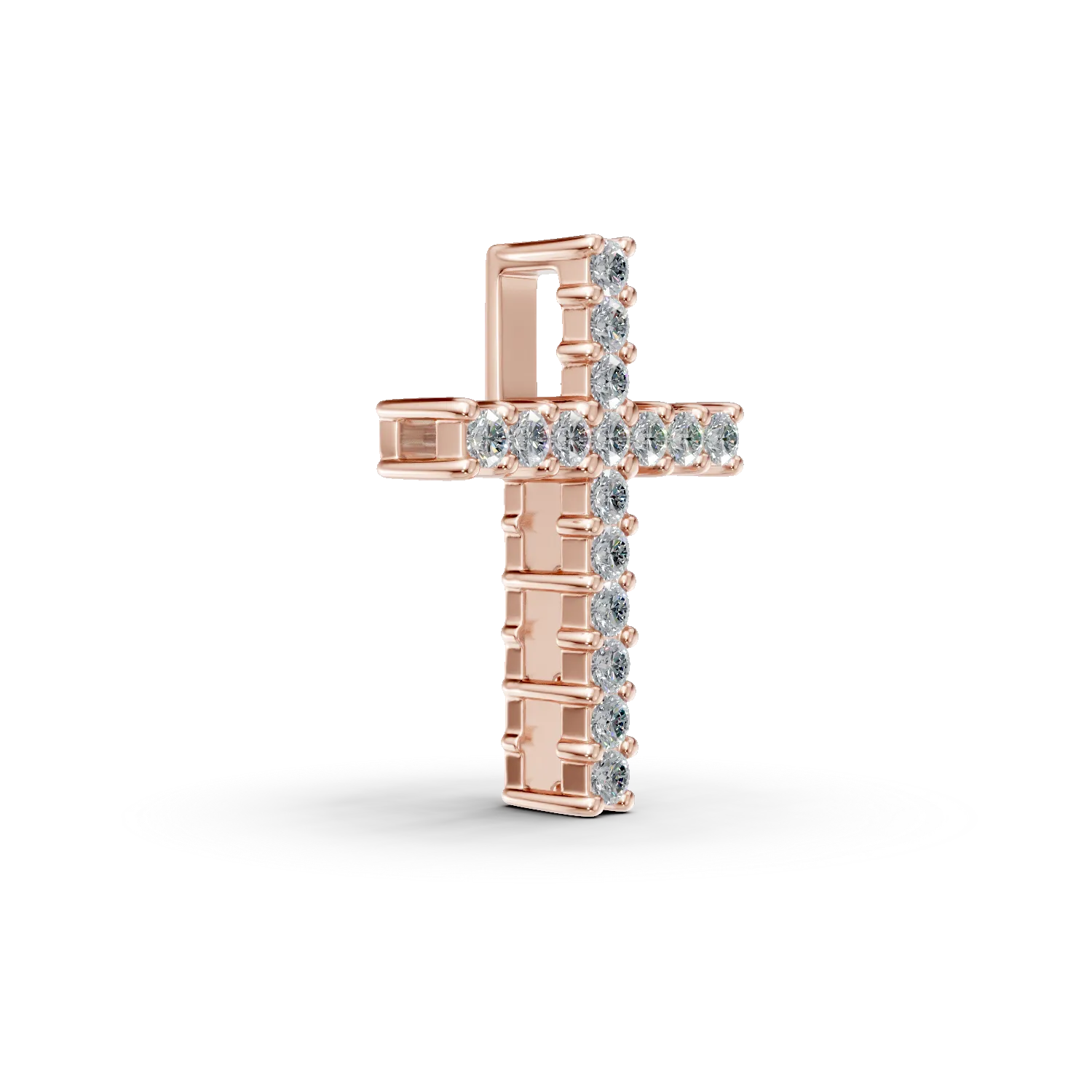 Rose gold cross pendant with 0.1ct diamonds