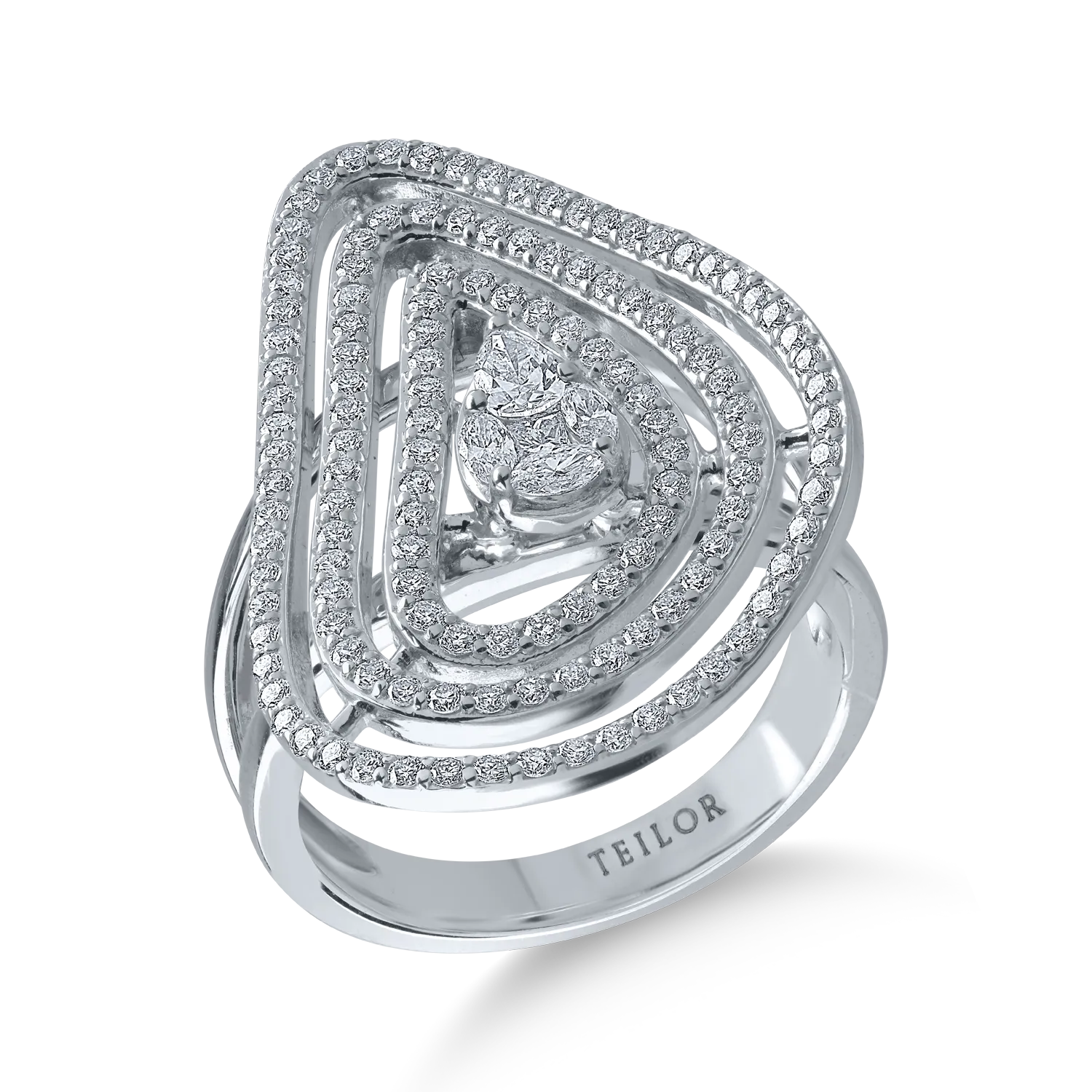 Fehérarany gyűrű 0.975ct gyémántokkal