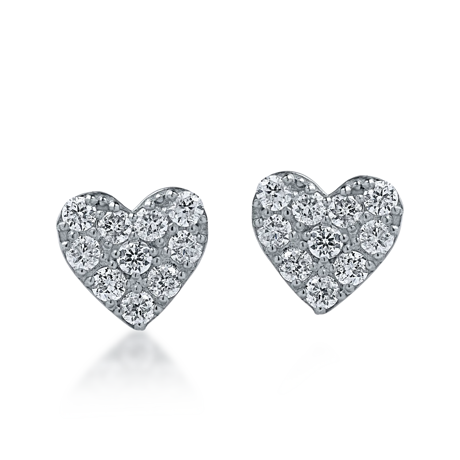 White gold heart earrings with 0.22ct diamonds