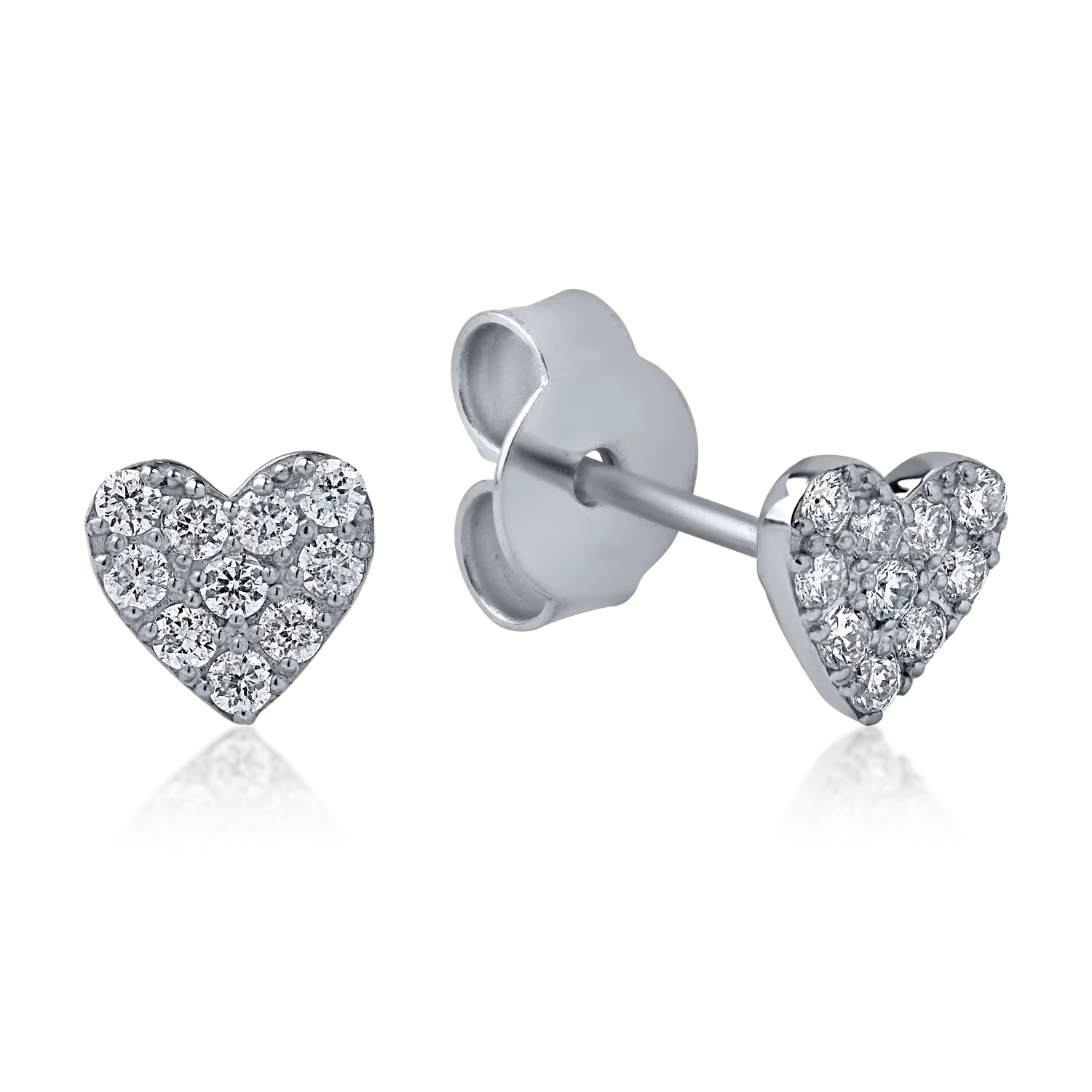 White gold heart earrings with 0.22ct diamonds