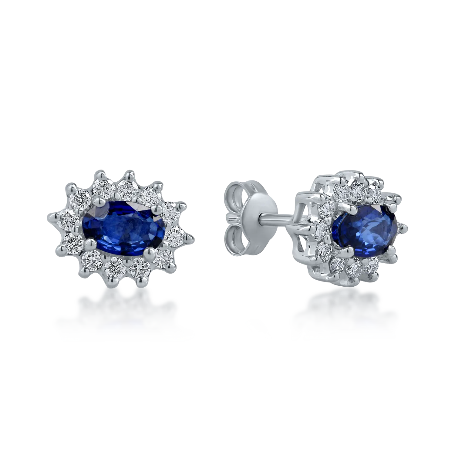 White gold earrings with 1.16ct sapphires and 0.44ct diamonds