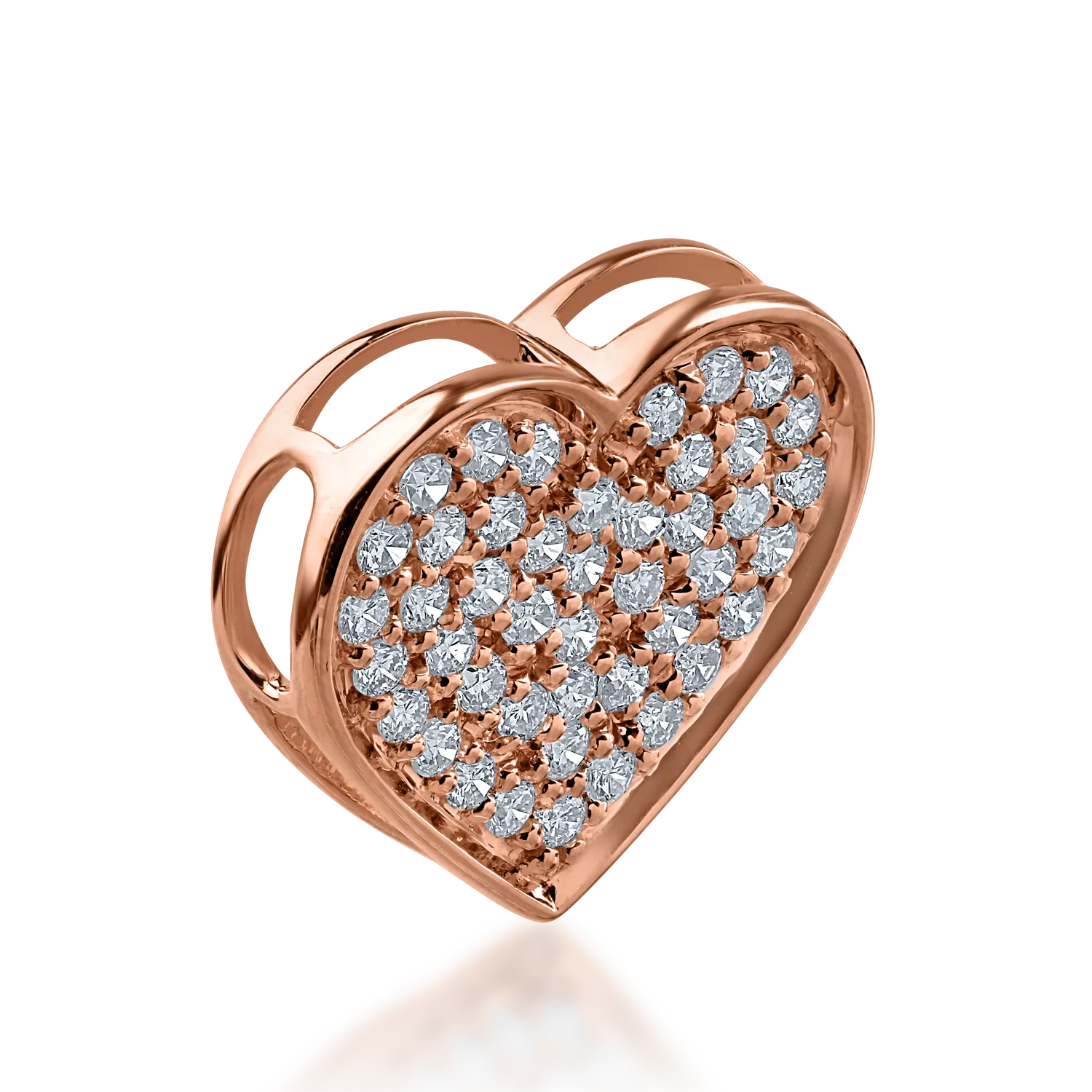 Rose gold heart pendant with 0.28ct diamonds