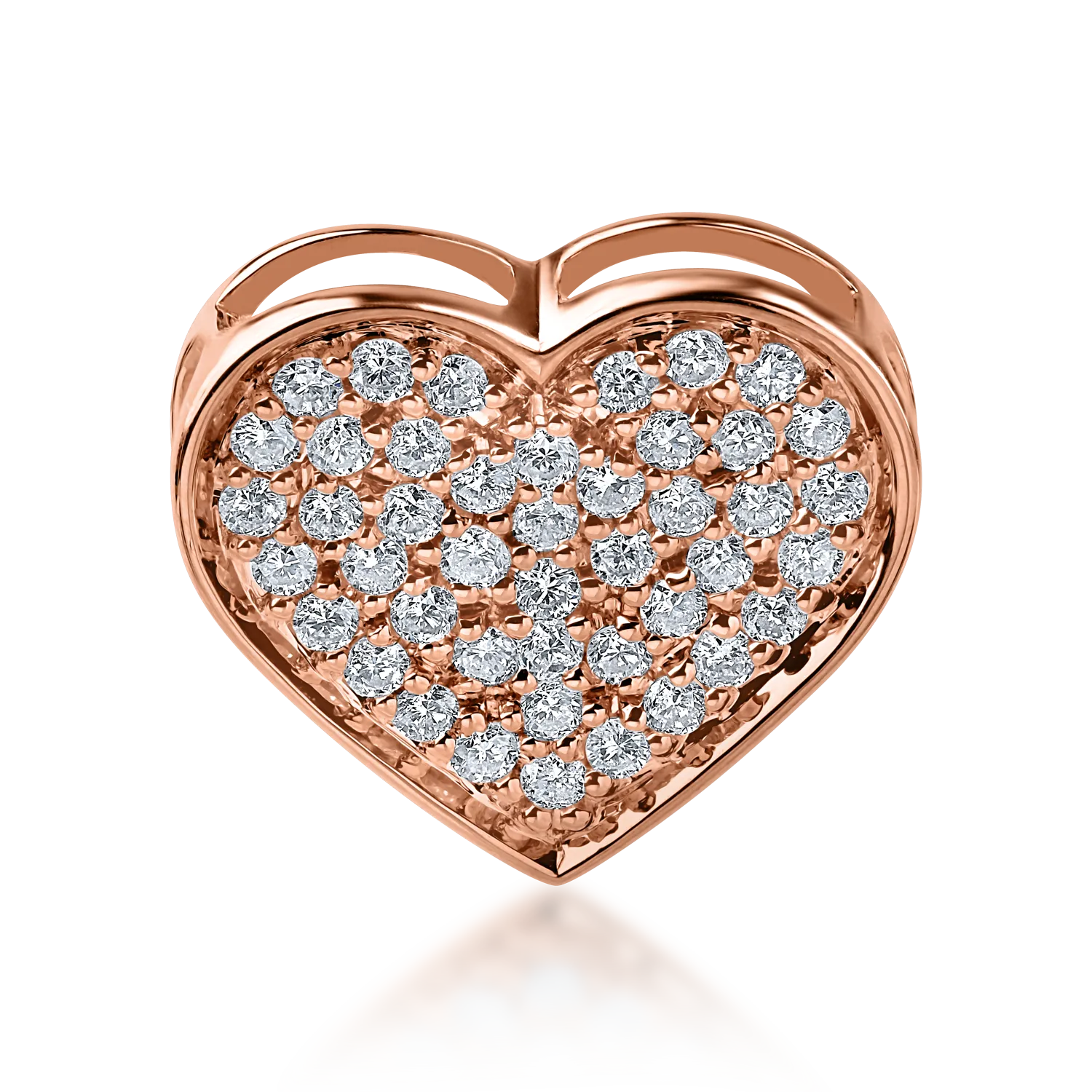 Pandantiv inima din aur roz cu diamante de 0.28ct-164913