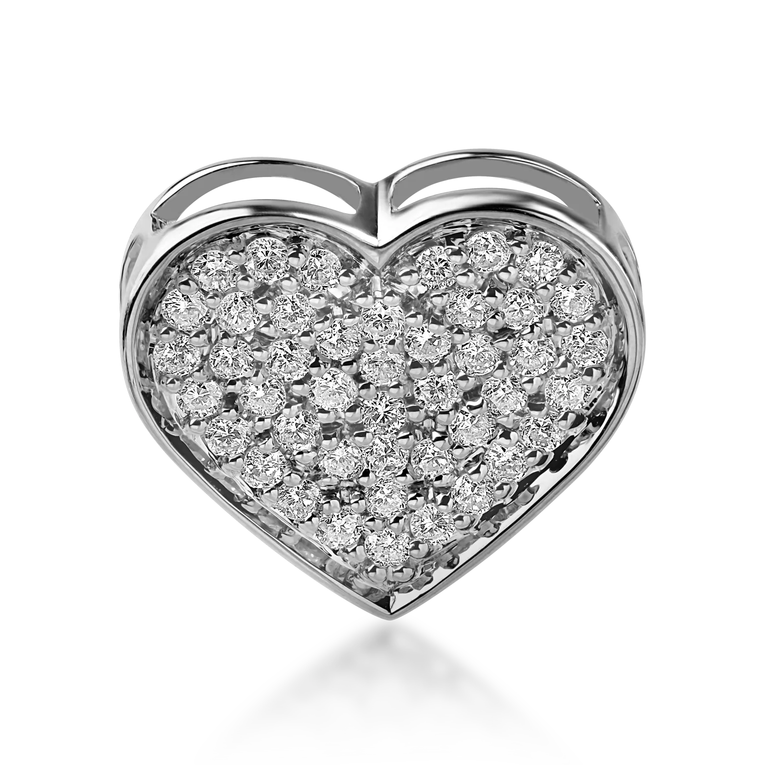 Медальон сърце от бяло злато с диаманти 0.28кt