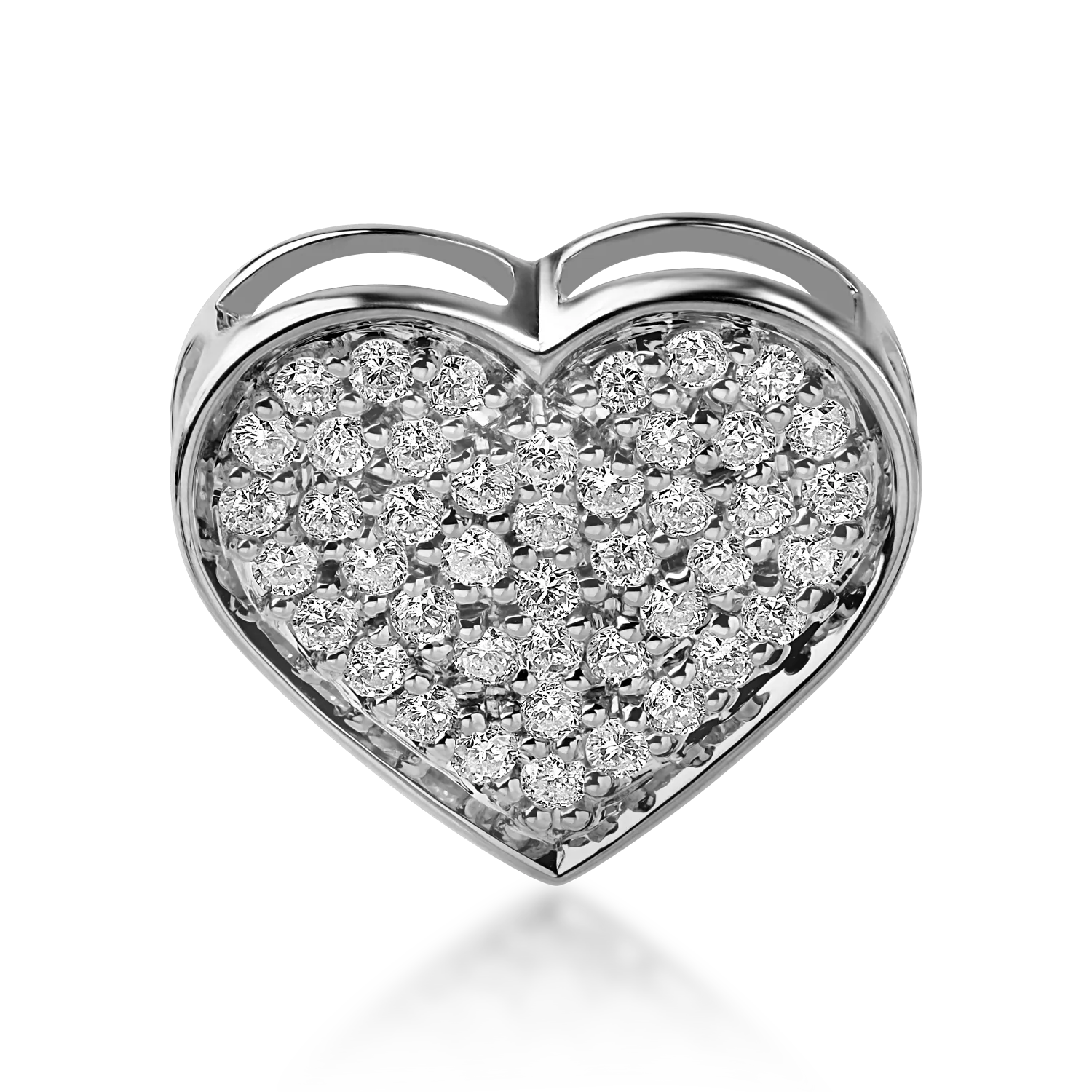 Pandantiv inima din aur alb cu diamante de 0.28ct-164910