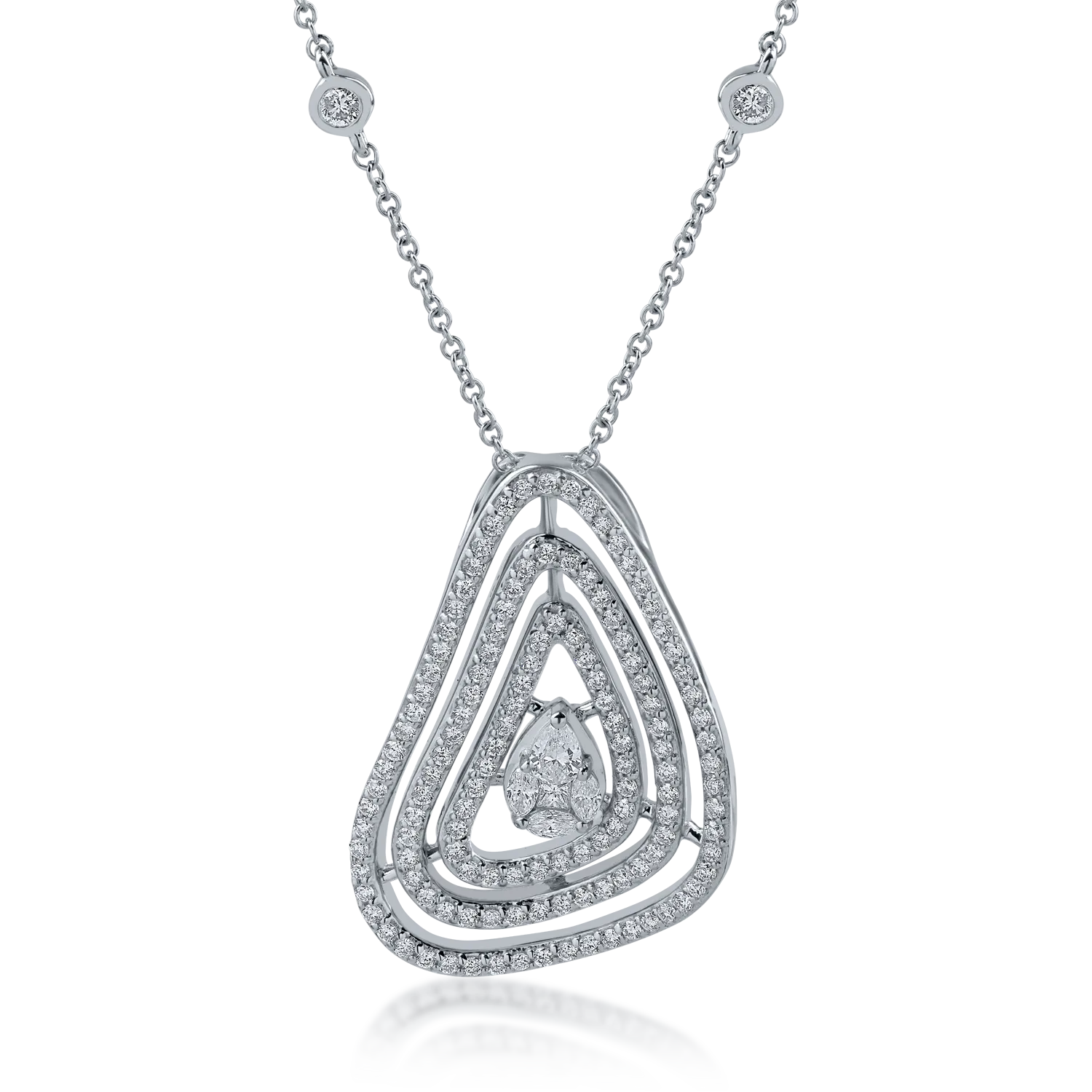 White gold pendant necklace with 1.03ct diamonds