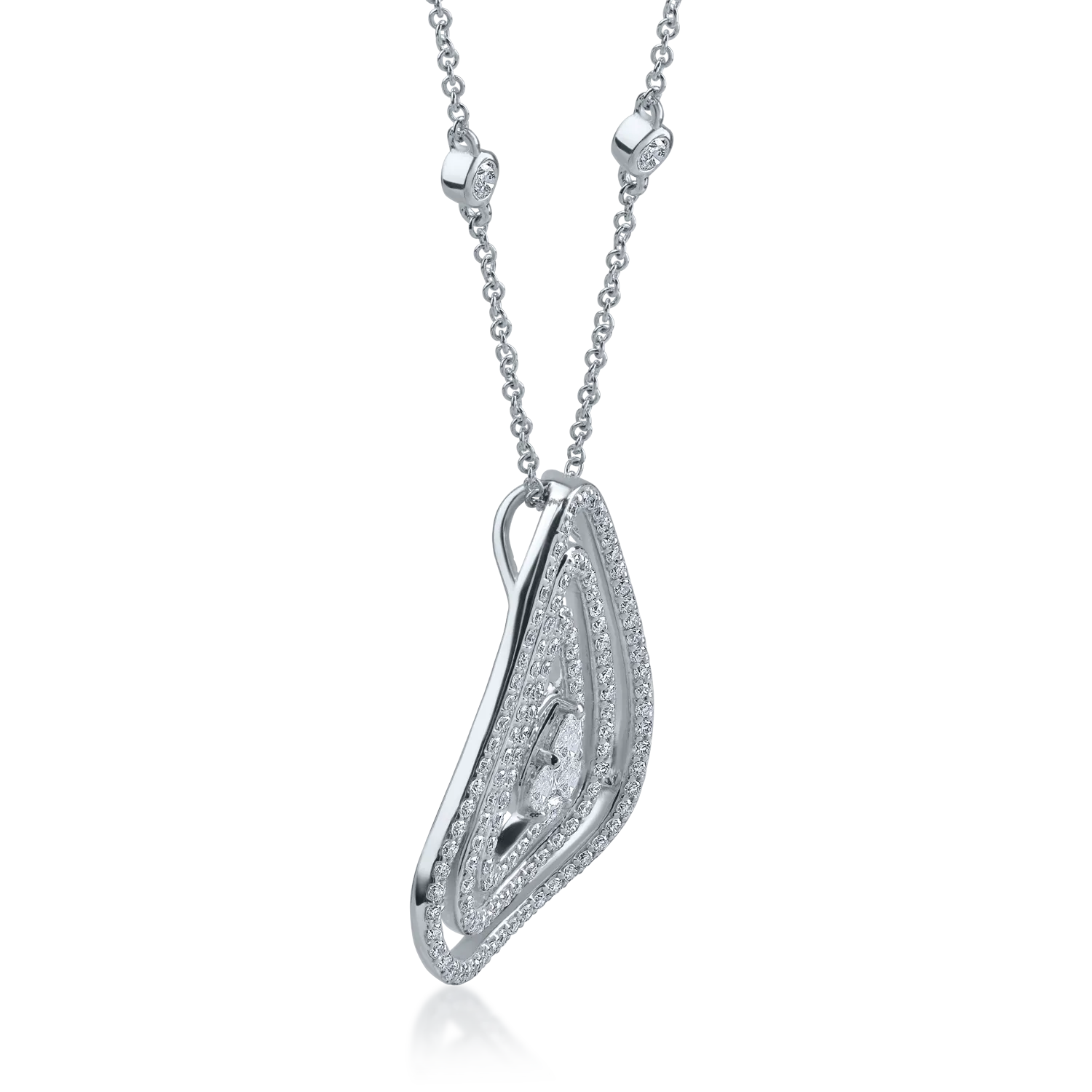 Fehér arany medál nyaklánc 1.03ct gyémántokkal