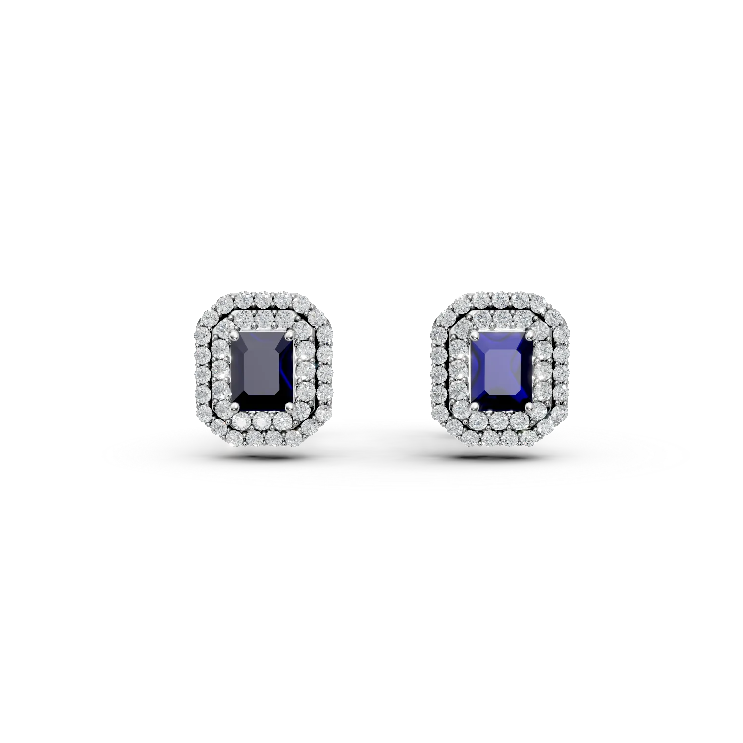 Cercei din aur alb cu safire de 1.03ct si diamante de 0.49ct-164916