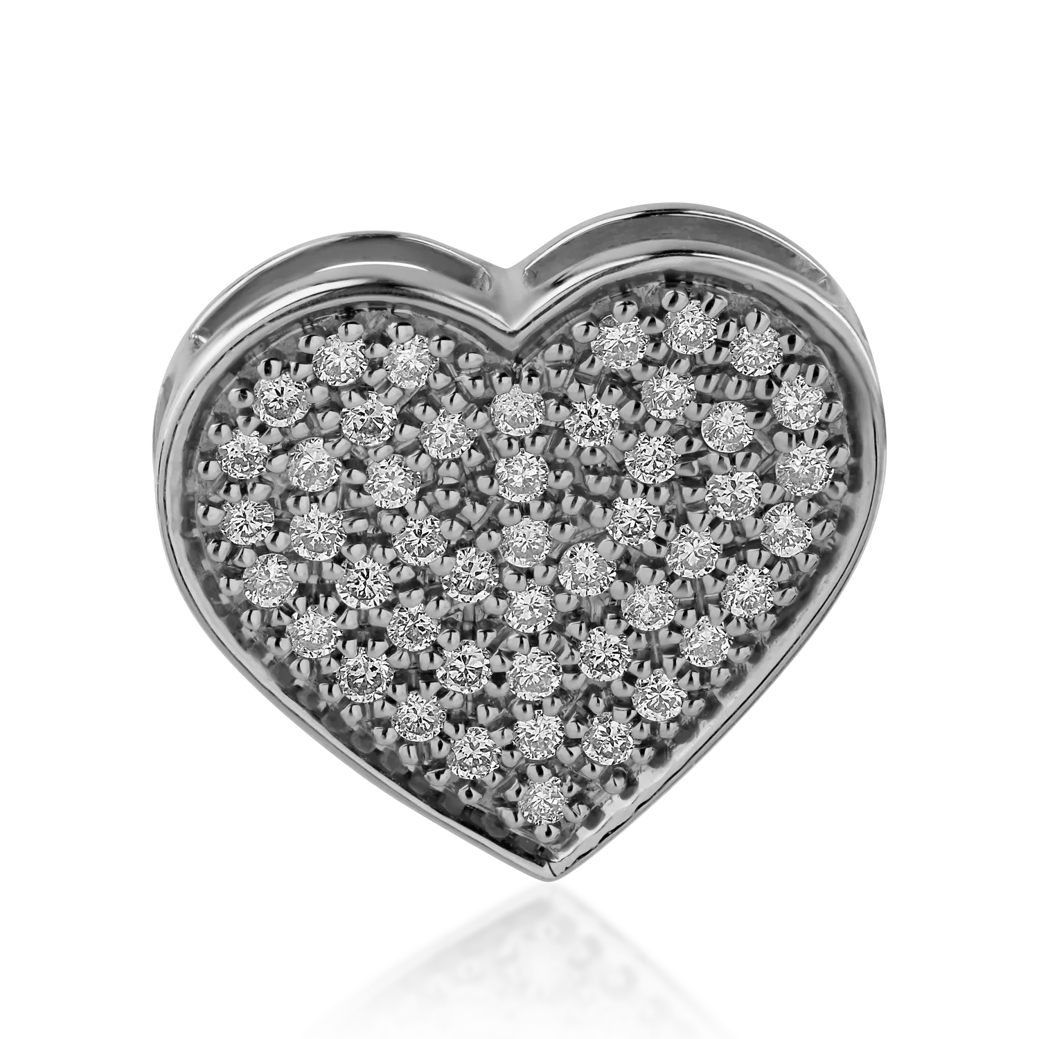 Pandantiv inima din aur alb cu diamante de 0.33ct
