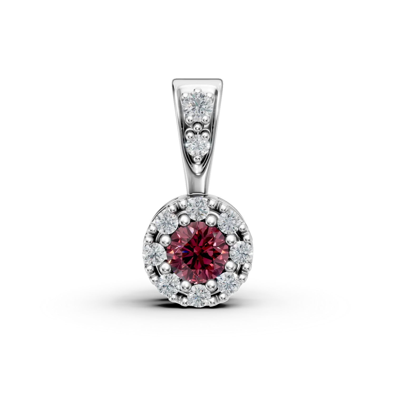 White gold pendant with 0.07ct ruby ​​and 0.06ct diamonds-164930