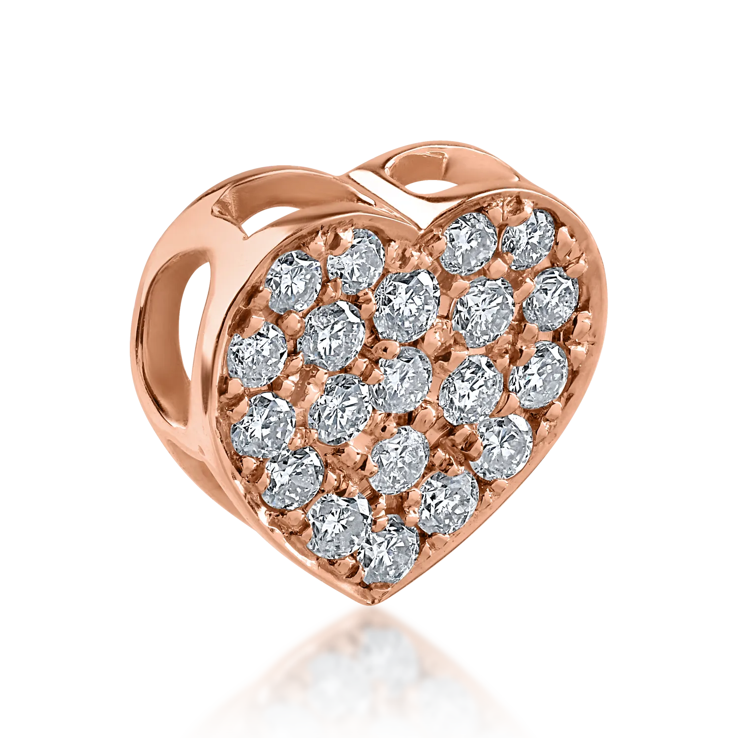 Rose gold heart pendant with 0.22ct diamonds
