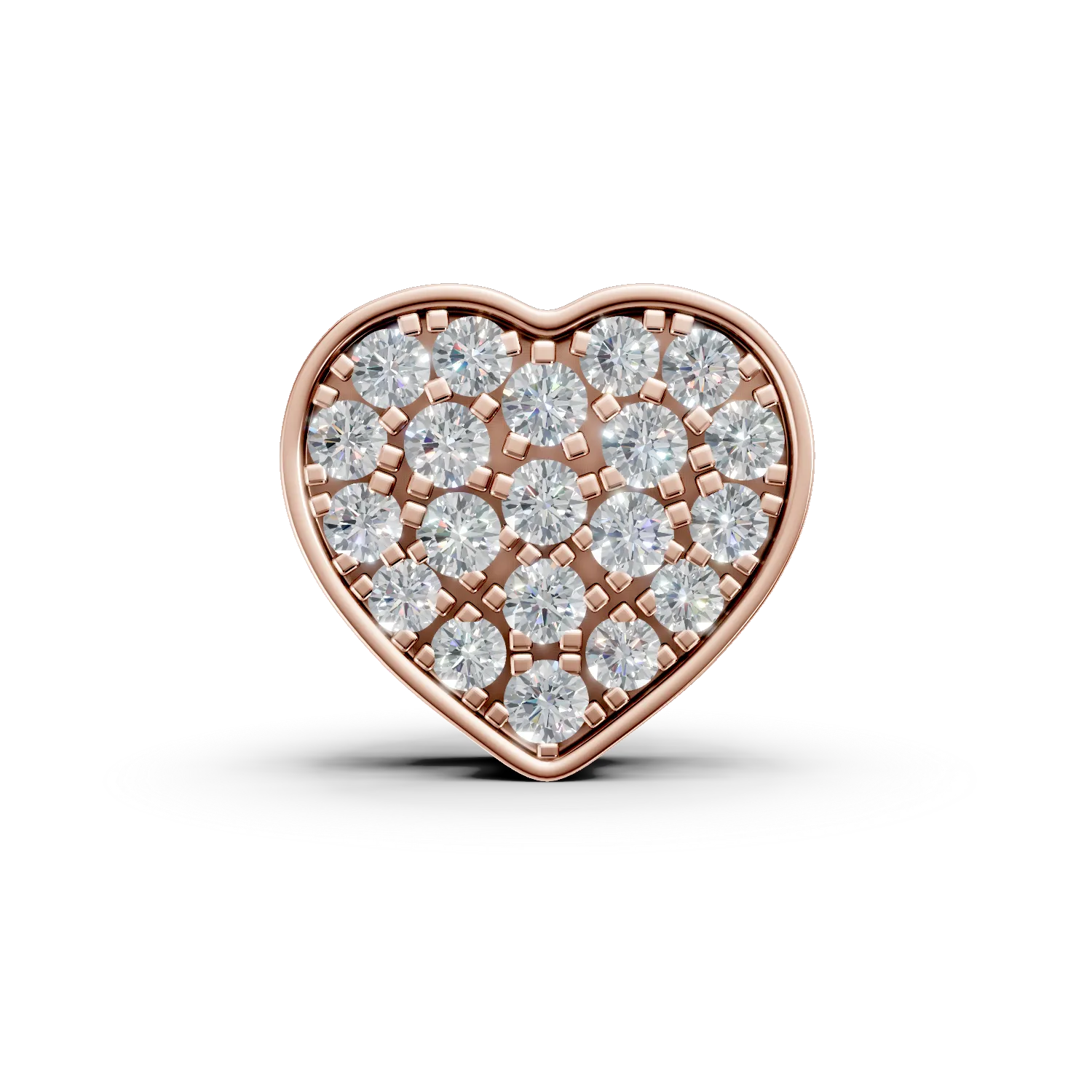 Pandantiv inima din aur roz cu diamante de 0.22ct